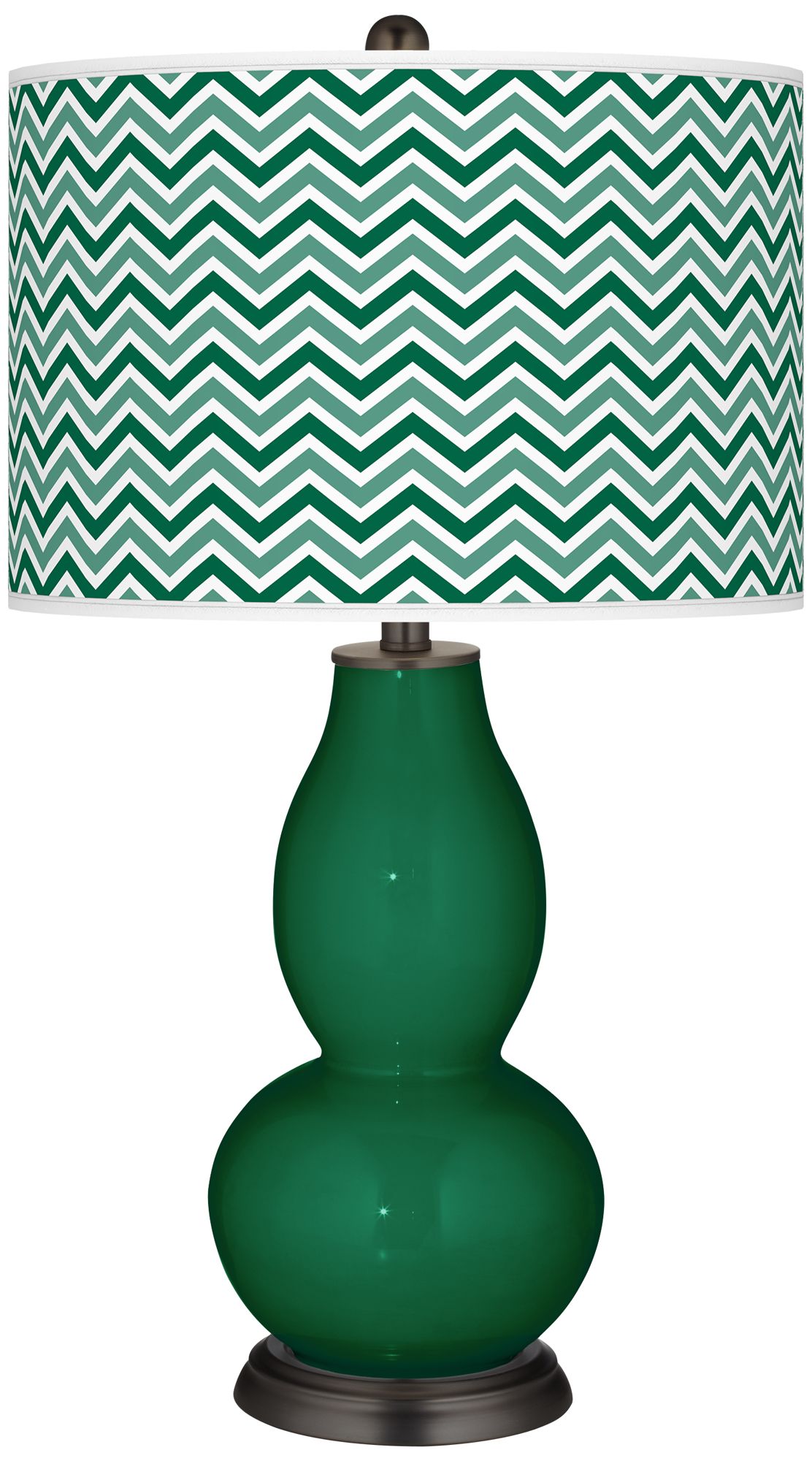 Greens Narrow Zig Zag Double Gourd Table Lamp