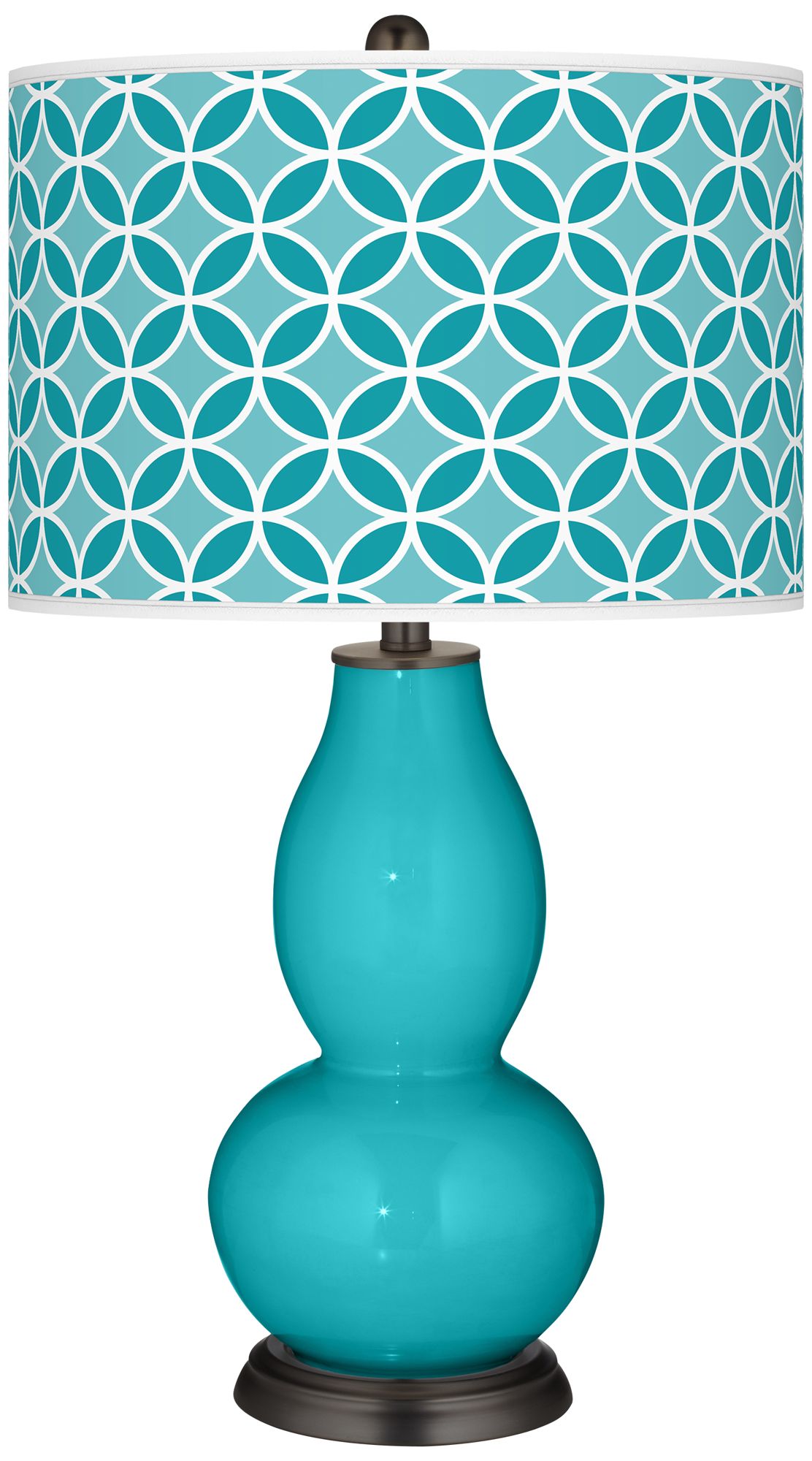 Surfer Blue Circle Rings Double Gourd Table Lamp