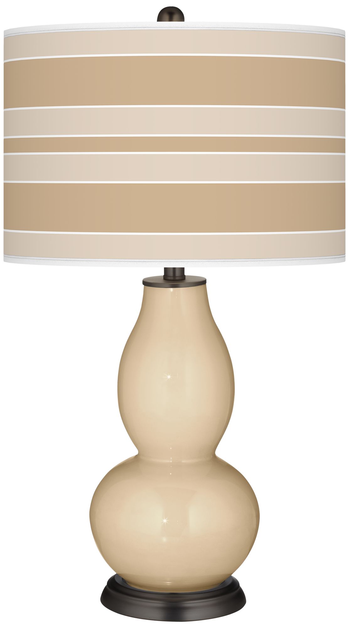 Colonial Tan Bold Stripe Double Gourd Table Lamp