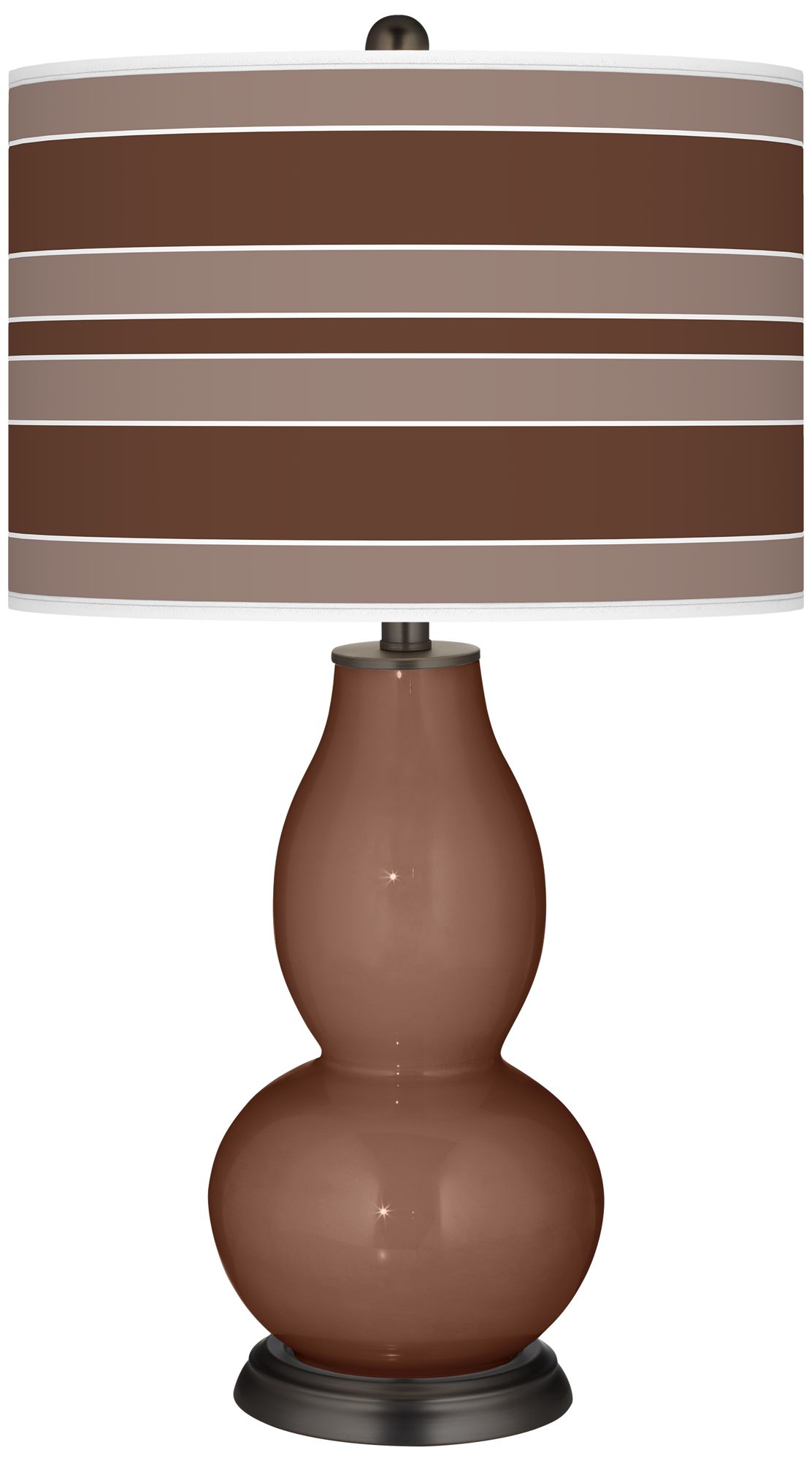 Rugged Brown Bold Stripe Double Gourd Table Lamp
