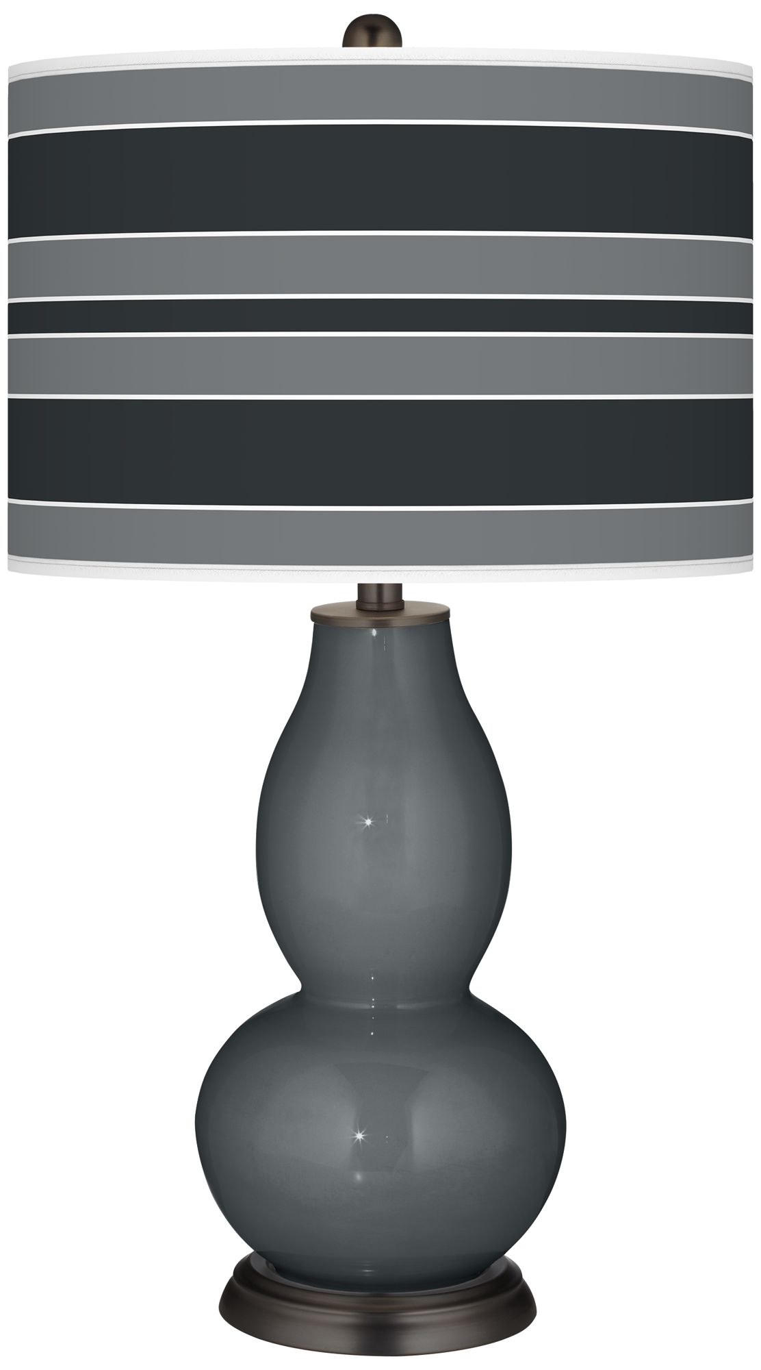 Black of Night Circle Rings Double Gourd Table Lamp