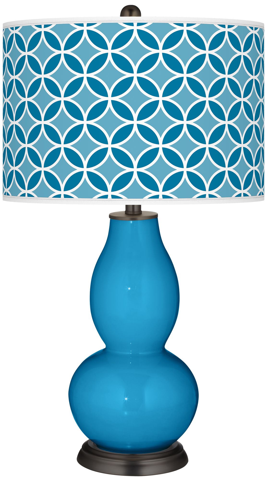 River Blue Circle Rings Double Gourd Table Lamp