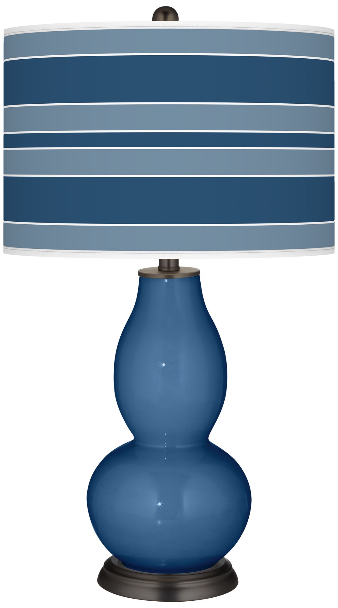 Regatta Blue Bold Stripe Double Gourd Table Lamp