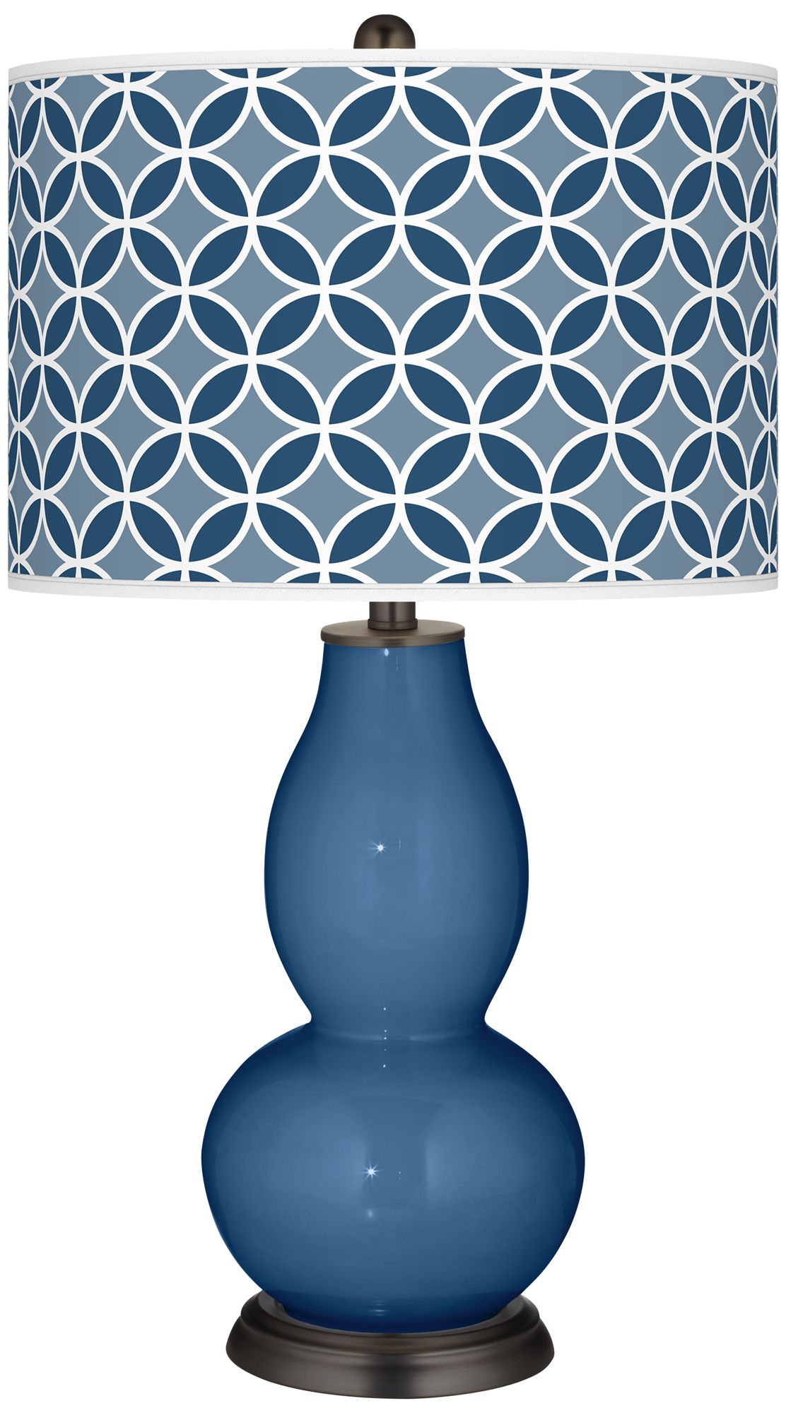 Regatta Blue Circle Rings Double Gourd Table Lamp