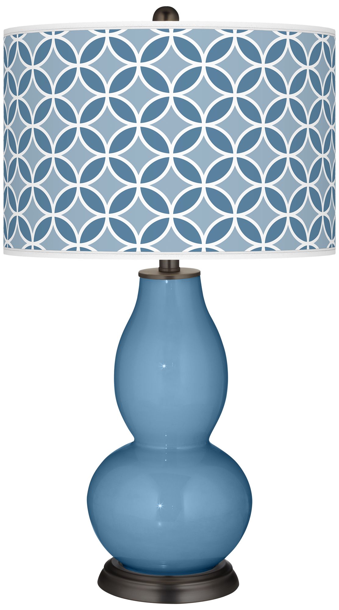 Secure Blue Circle Rings Double Gourd Table Lamp
