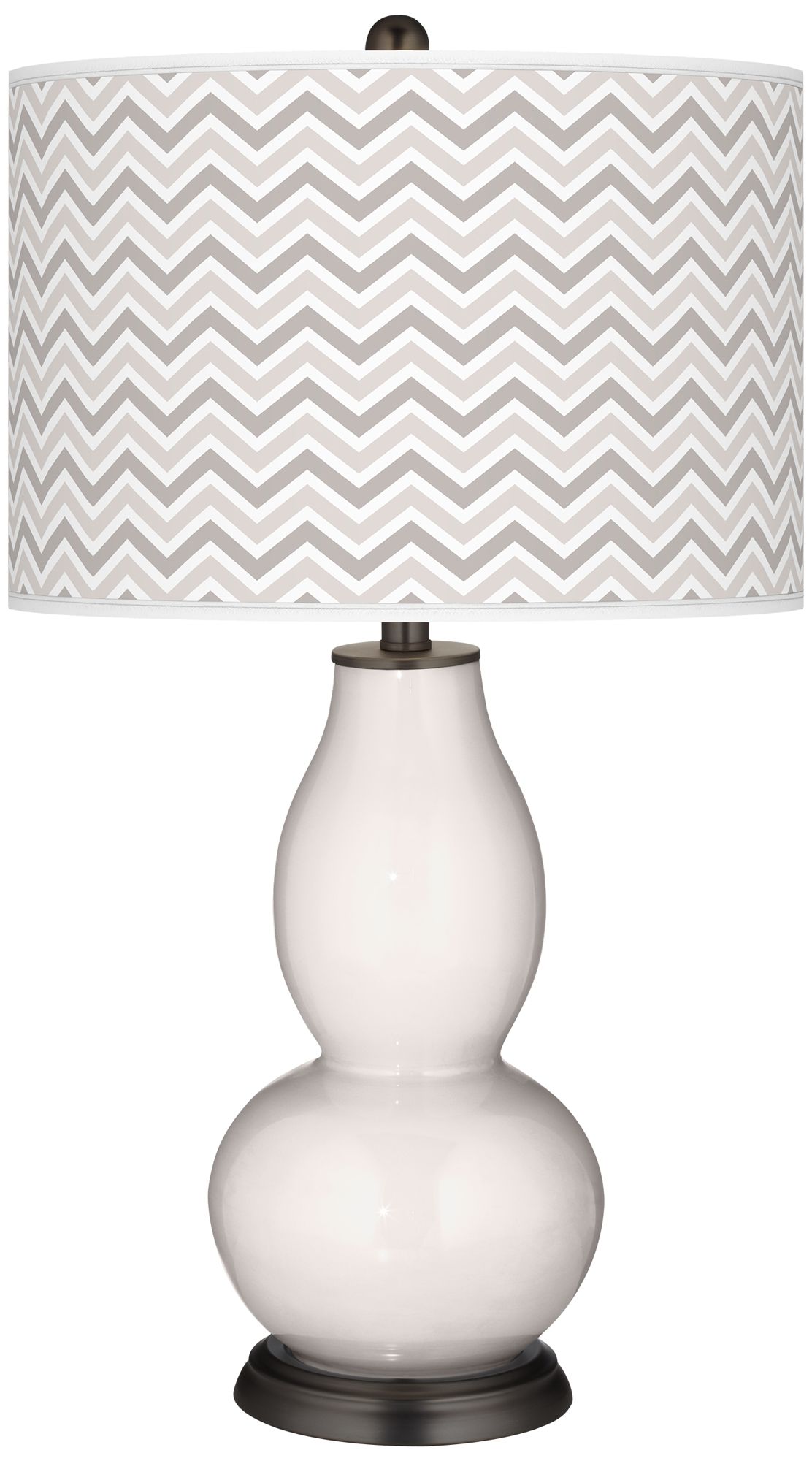 Smart White Narrow Zig Zag Double Gourd Table Lamp