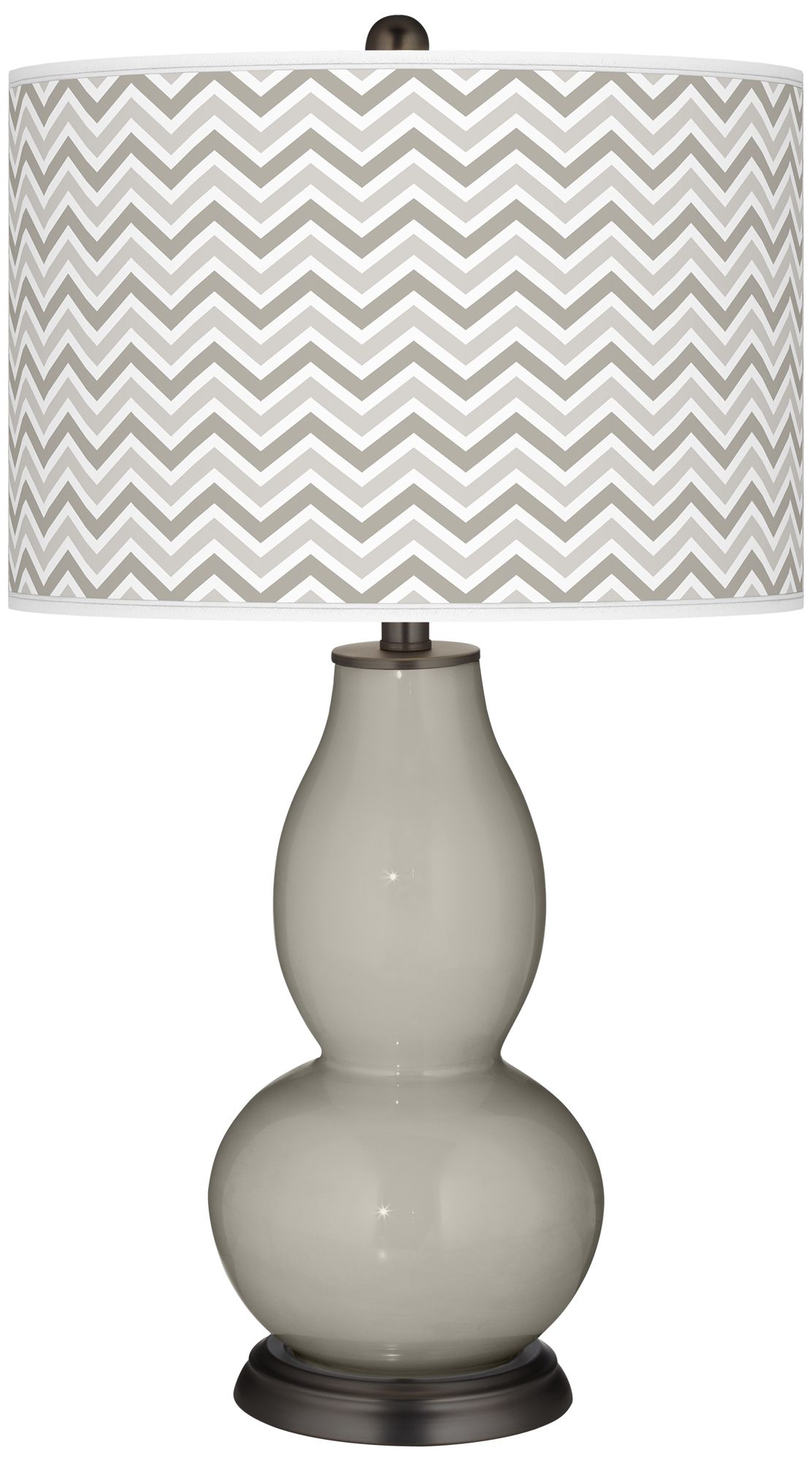 Requisite Gray Narrow Zig Zag Double Gourd Table Lamp