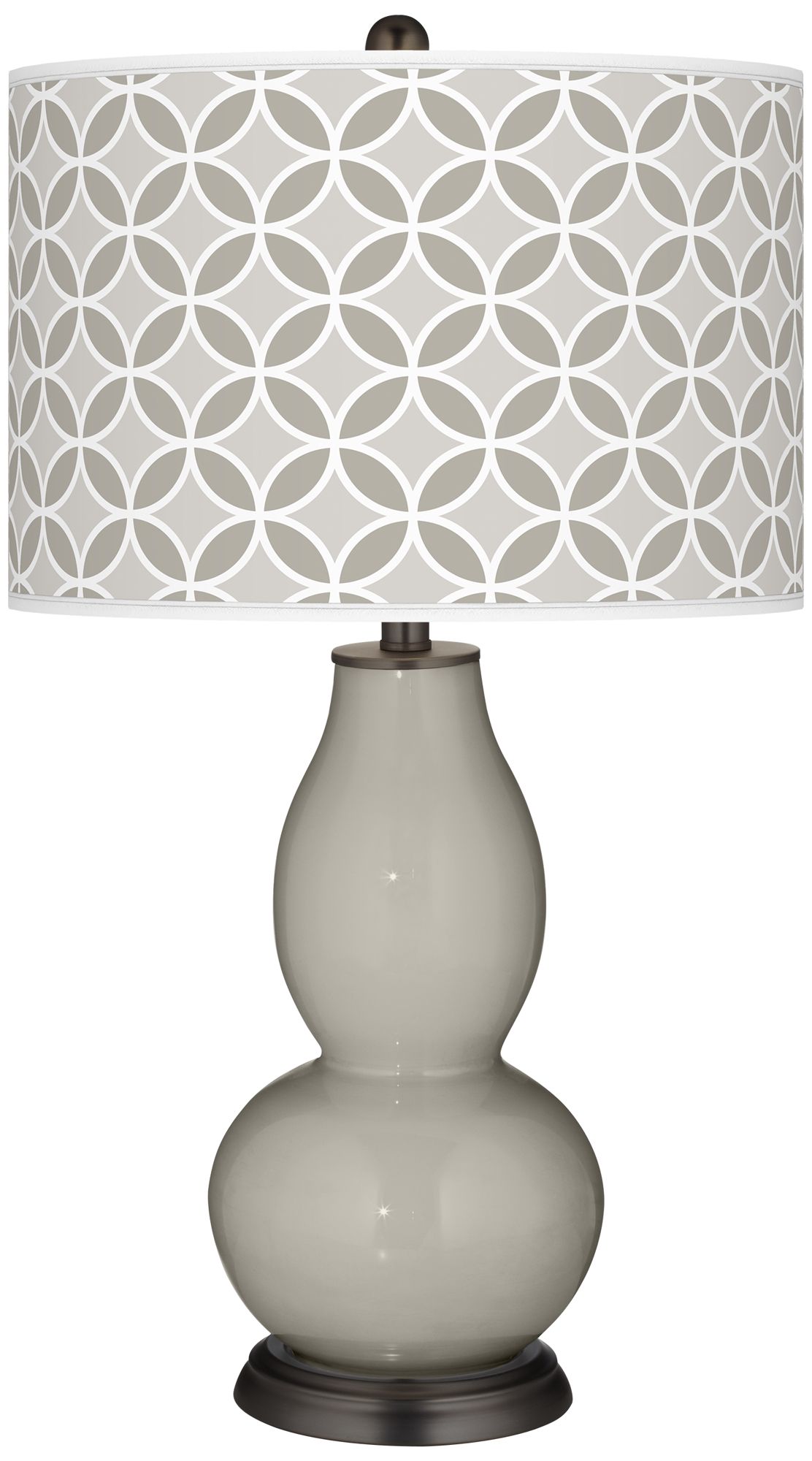 Requisite Gray Circle Rings Double Gourd Table Lamp