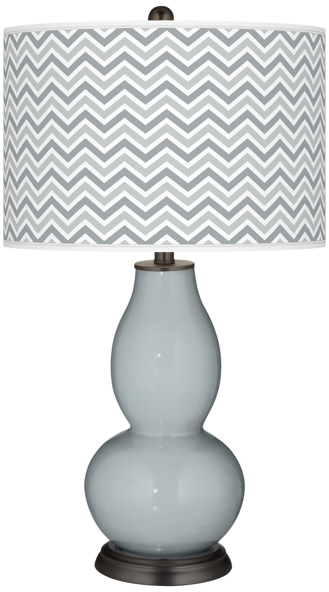 Uncertain Gray Narrow Zig Zag Double Gourd Table Lamp