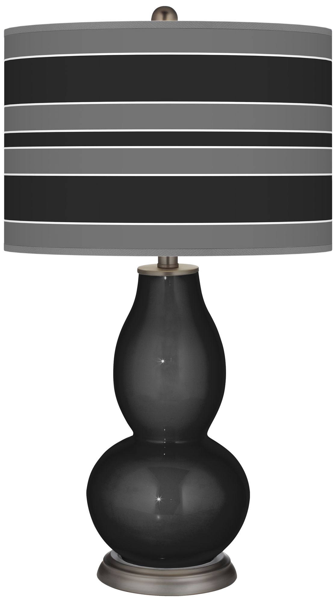 Tricorn Black Bold Stripe Double Gourd Table Lamp