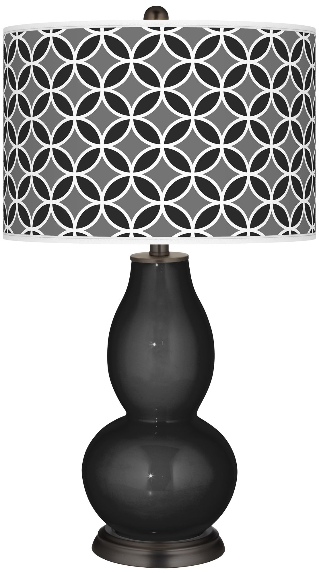 Tricorn Black Circle Rings Double Gourd Table Lamp