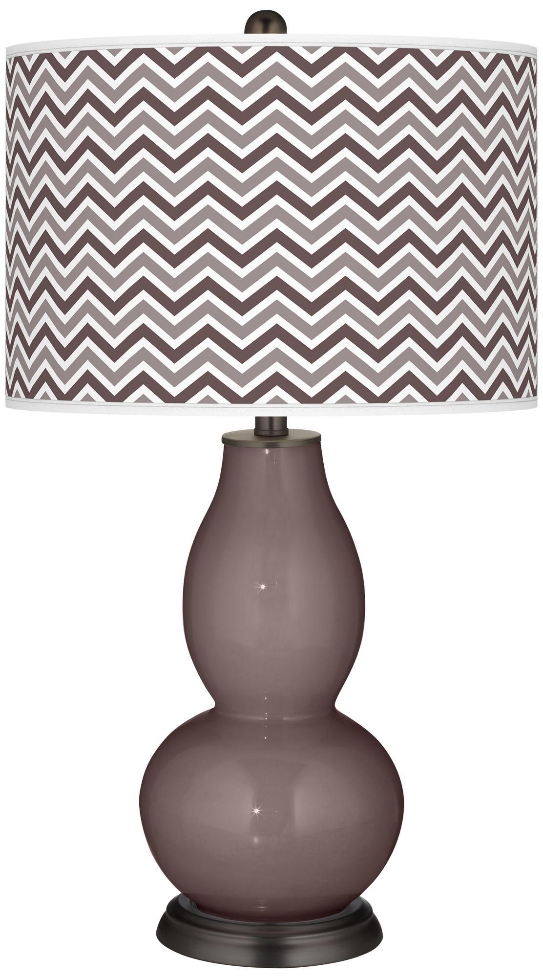 Deepest Mauve Narrow Zig Zag Double Gourd Table Lamp