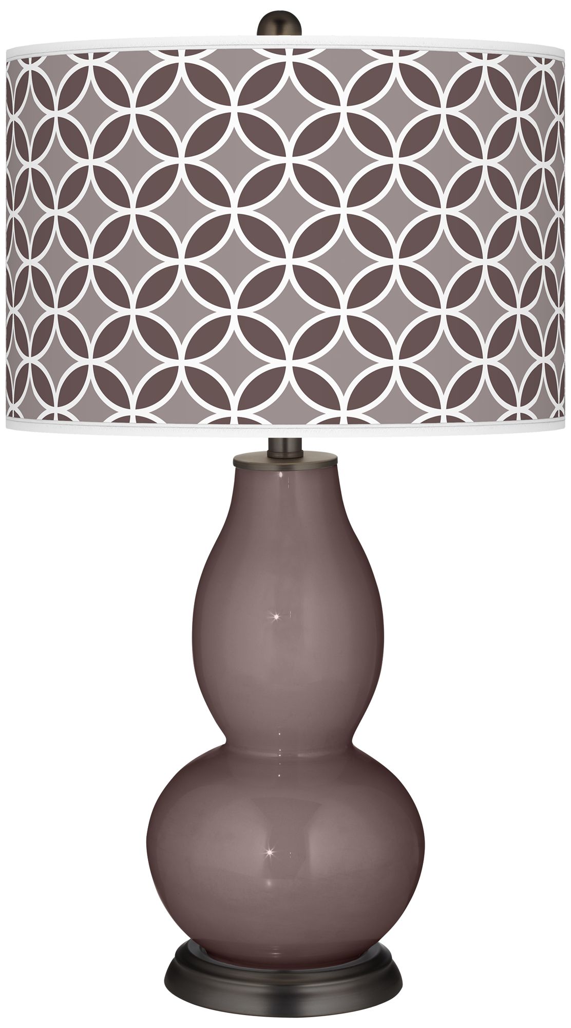 Deepest Mauve Circle Rings Double Gourd Table Lamp