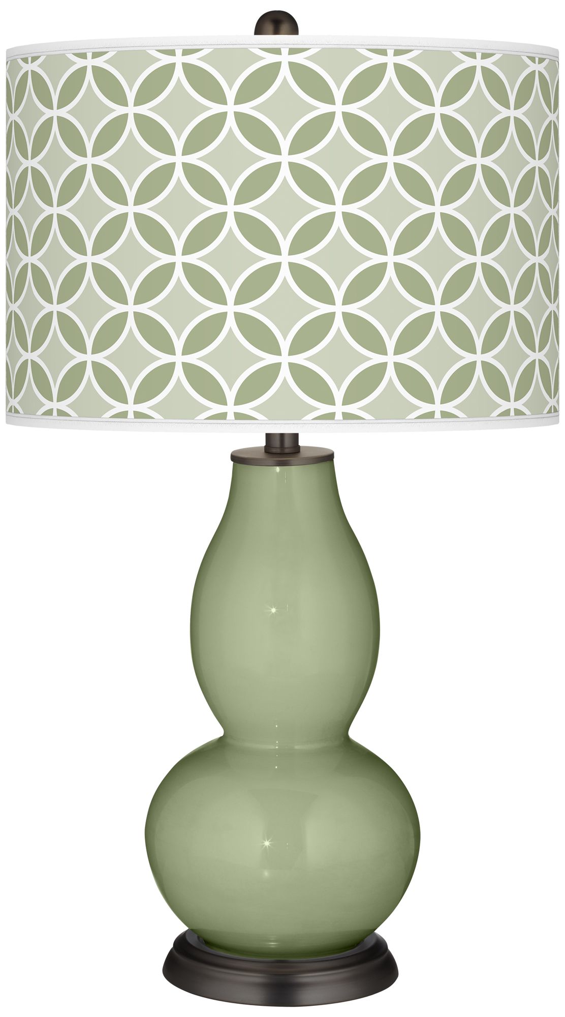 Majolica Green Circle Rings Double Gourd Table Lamp