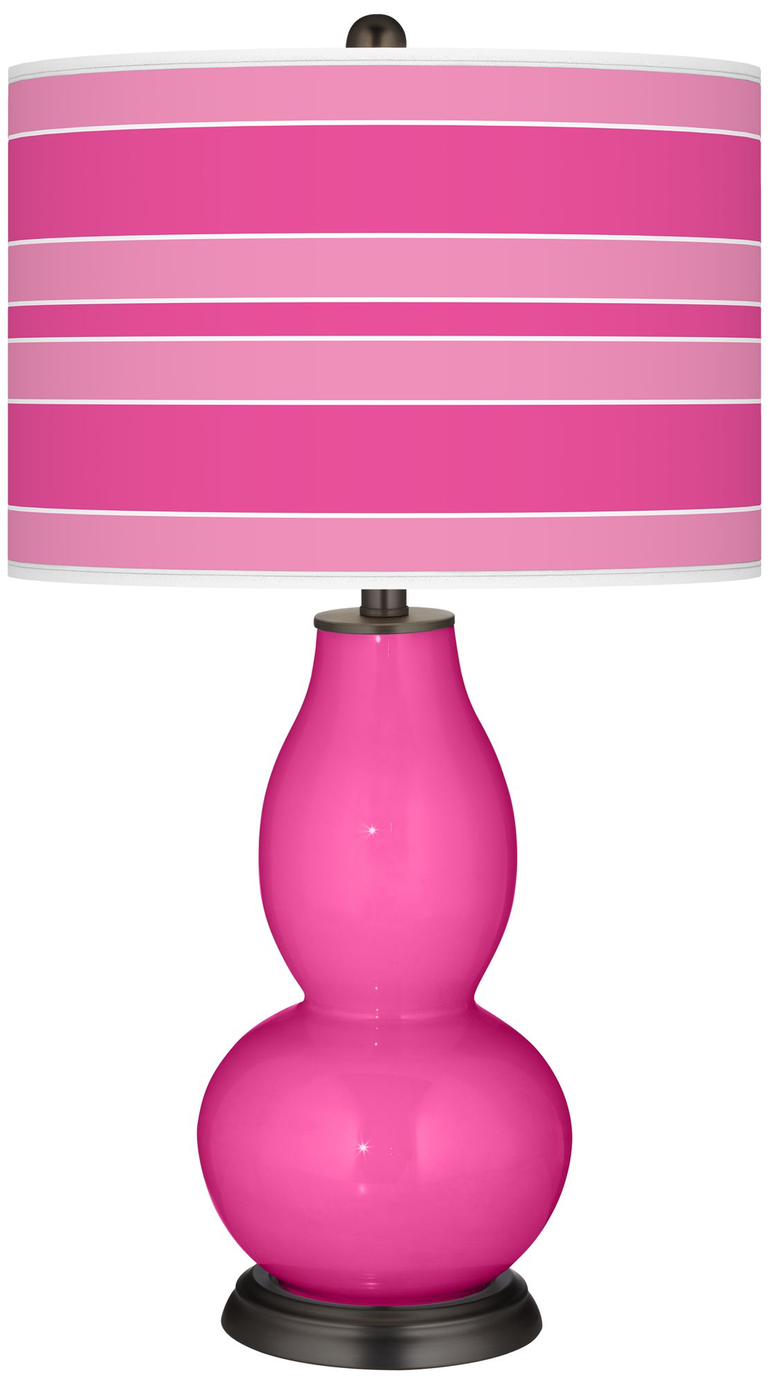 Fuchsia Bold Stripe Double Gourd Table Lamp