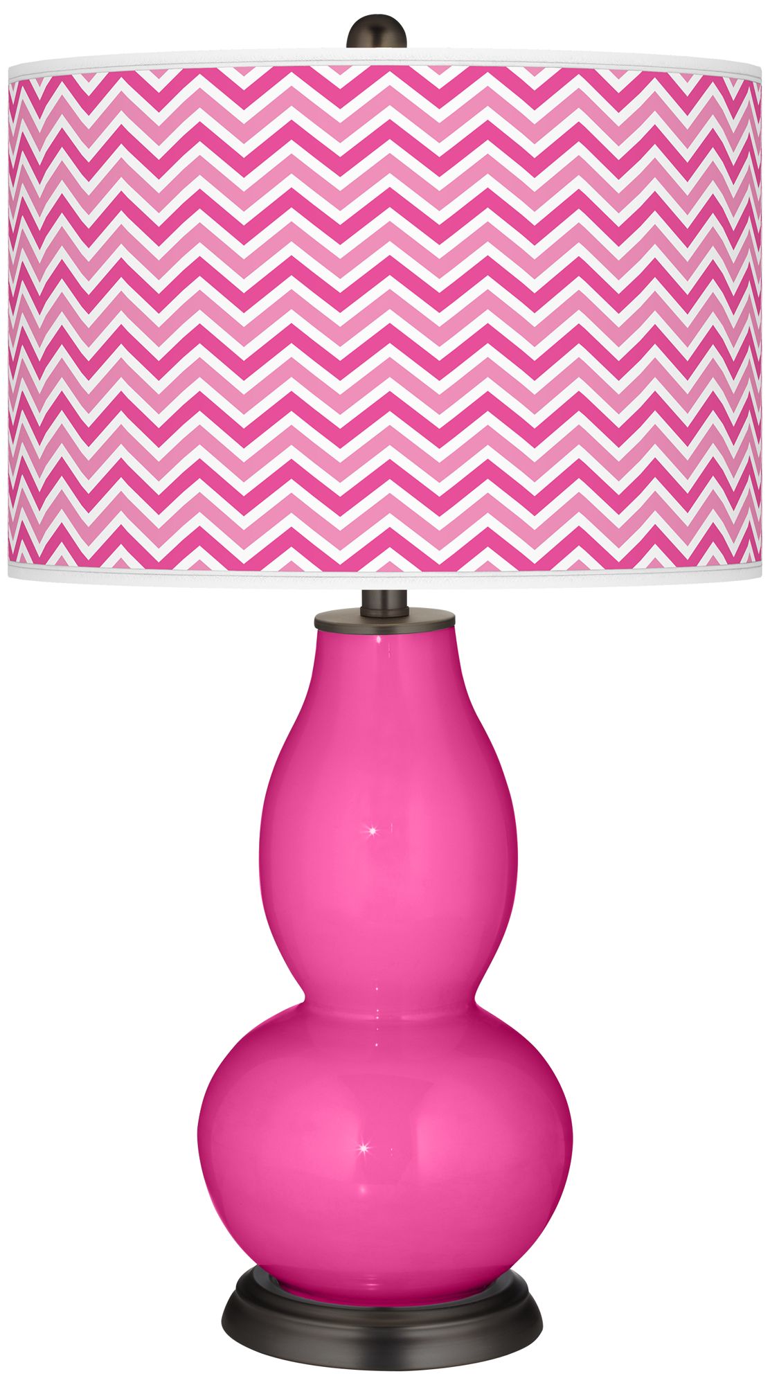 Fuchsia Narrow Zig Zag Double Gourd Table Lamp