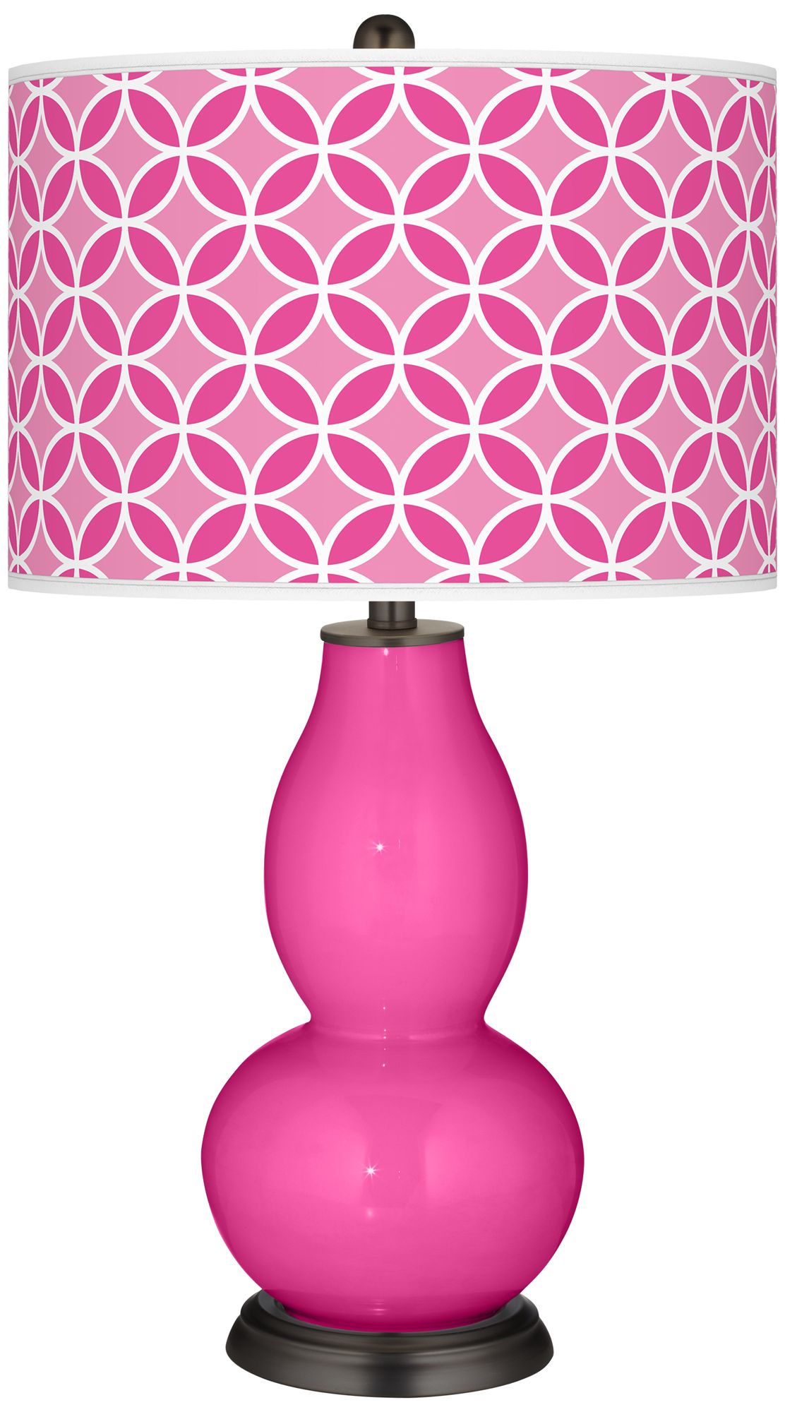 Fuchsia Circle Rings Double Gourd Table Lamp