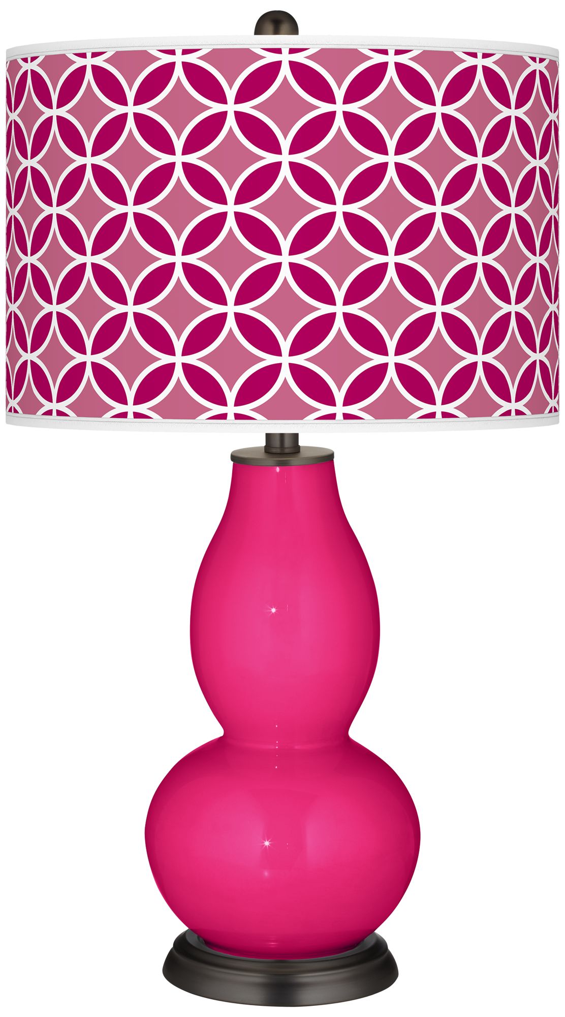 French Burgundy Circle Rings Double Gourd Table Lamp