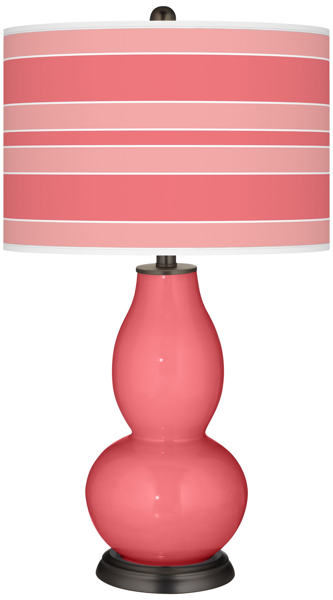 Rose Bold Stripe Double Gourd Table Lamp