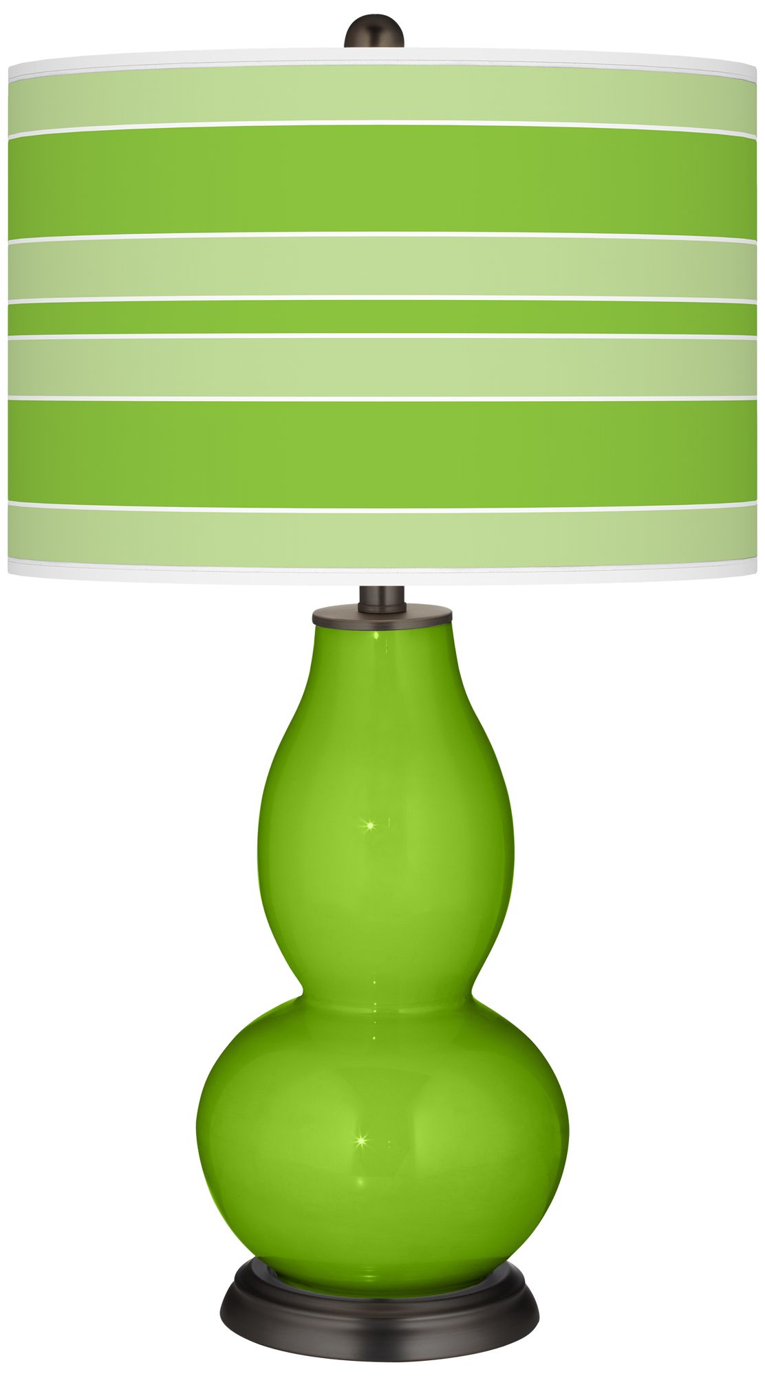 Neon Green Bold Stripe Double Gourd Table Lamp