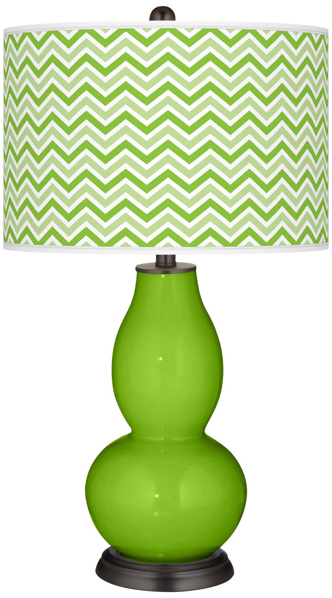 Neon Green Narrow Zig Zag Double Gourd Table Lamp