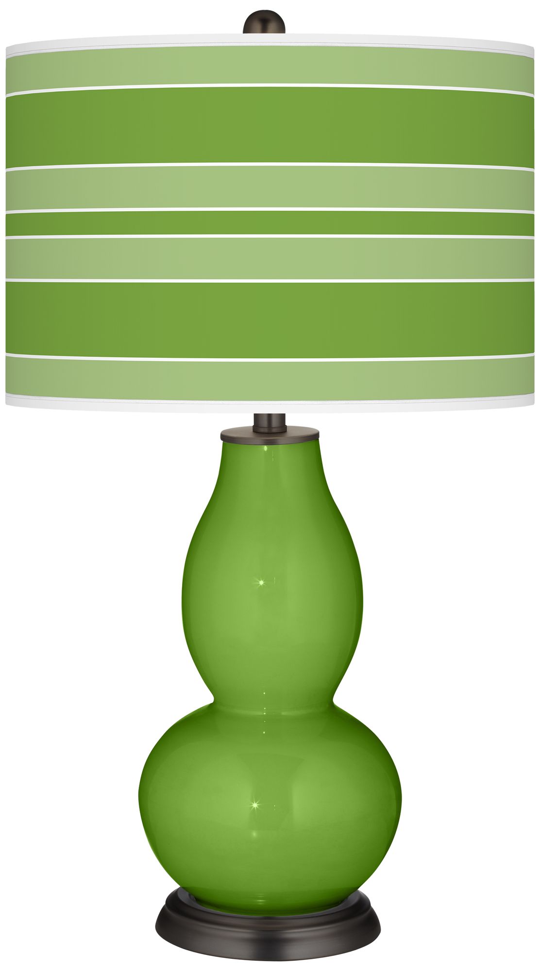 Rosemary Green Bold Stripe Double Gourd Table Lamp