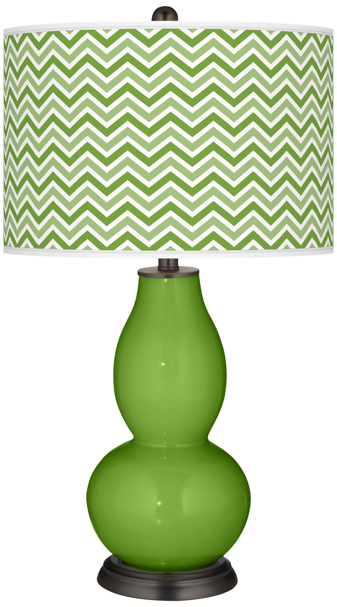 Rosemary Green Narrow Zig Zag Double Gourd Table Lamp