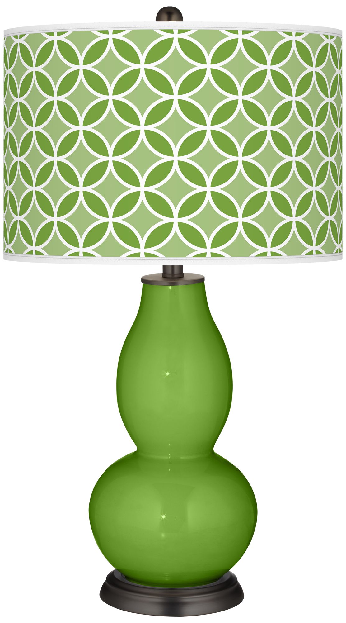Rosemary Green Circle Rings Double Gourd Table Lamp