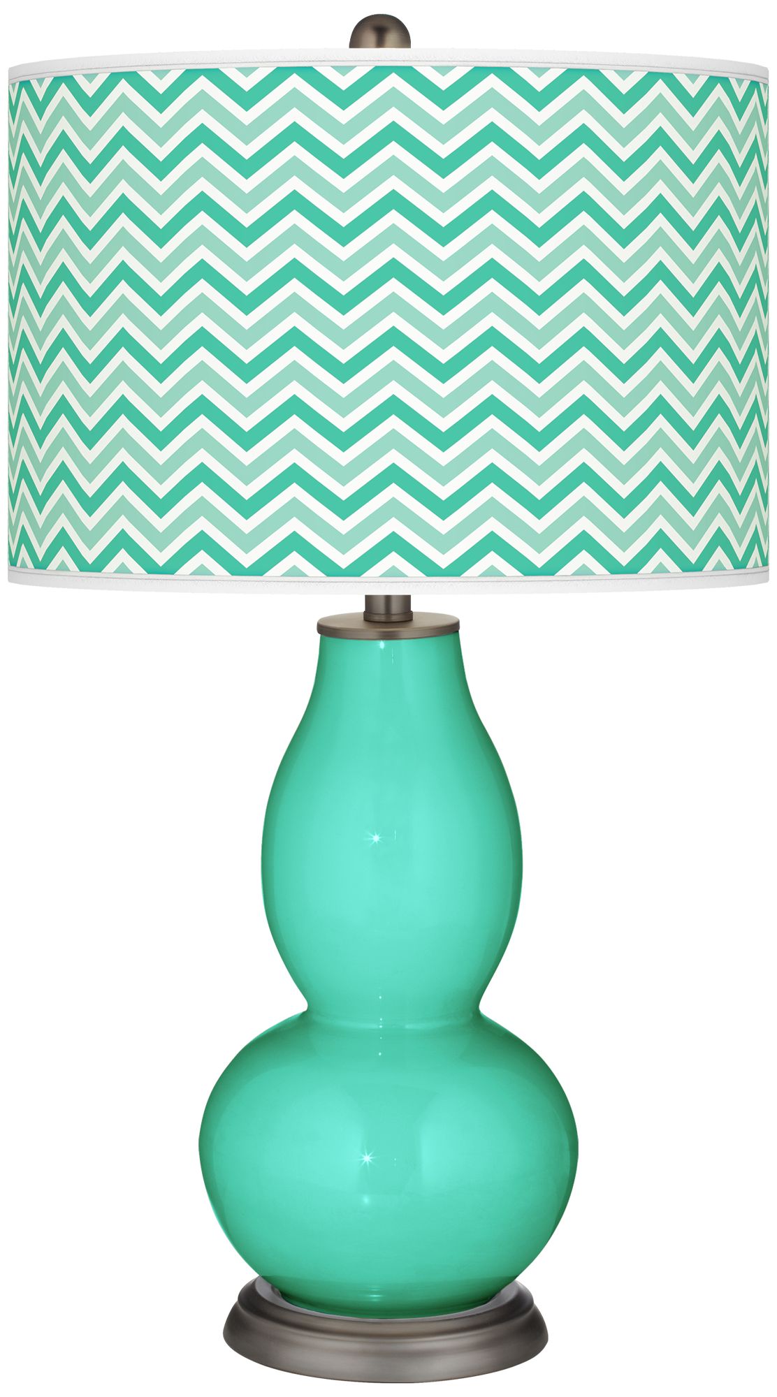Turquoise Narrow Zig Zag Double Gourd Table Lamp