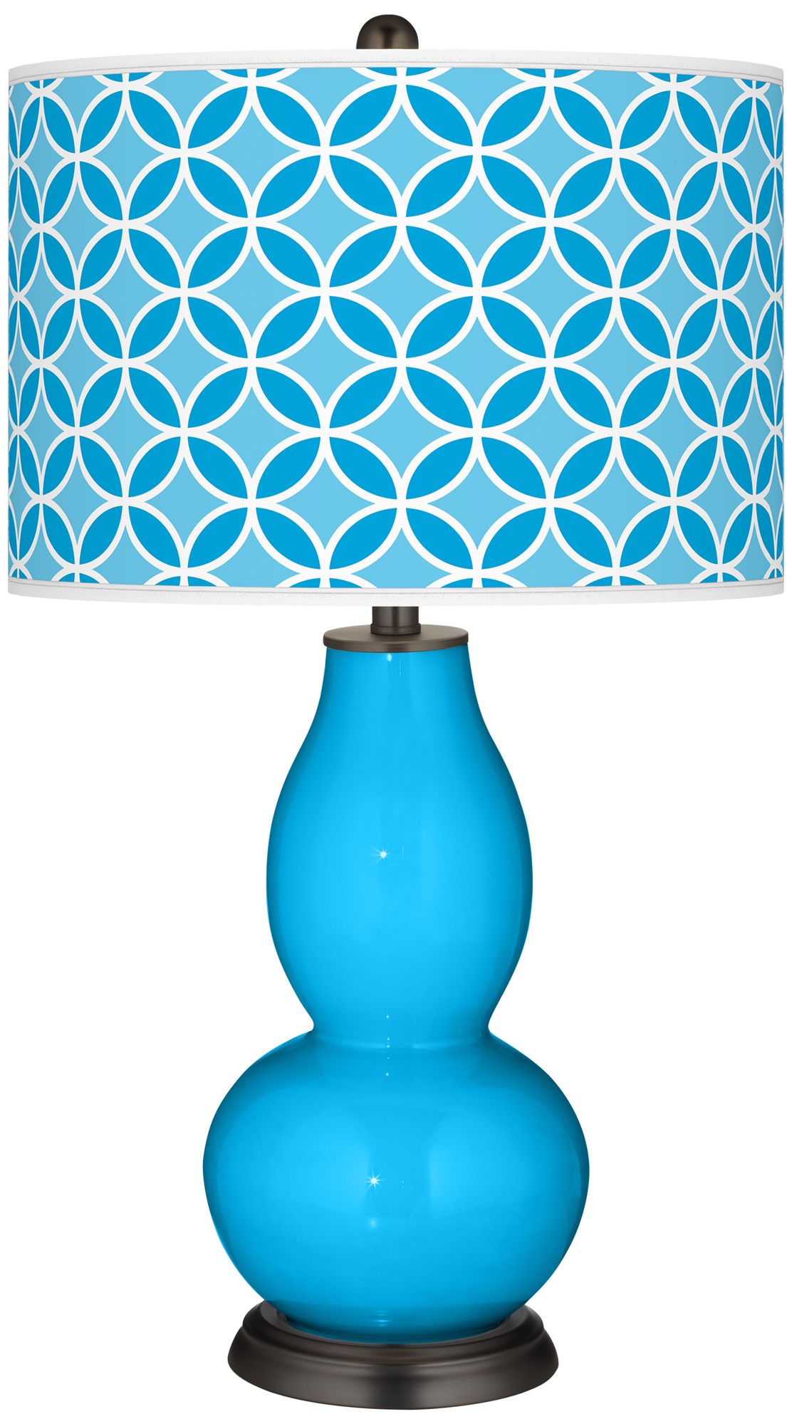 Sky Blue Circle Rings Double Gourd Table Lamp