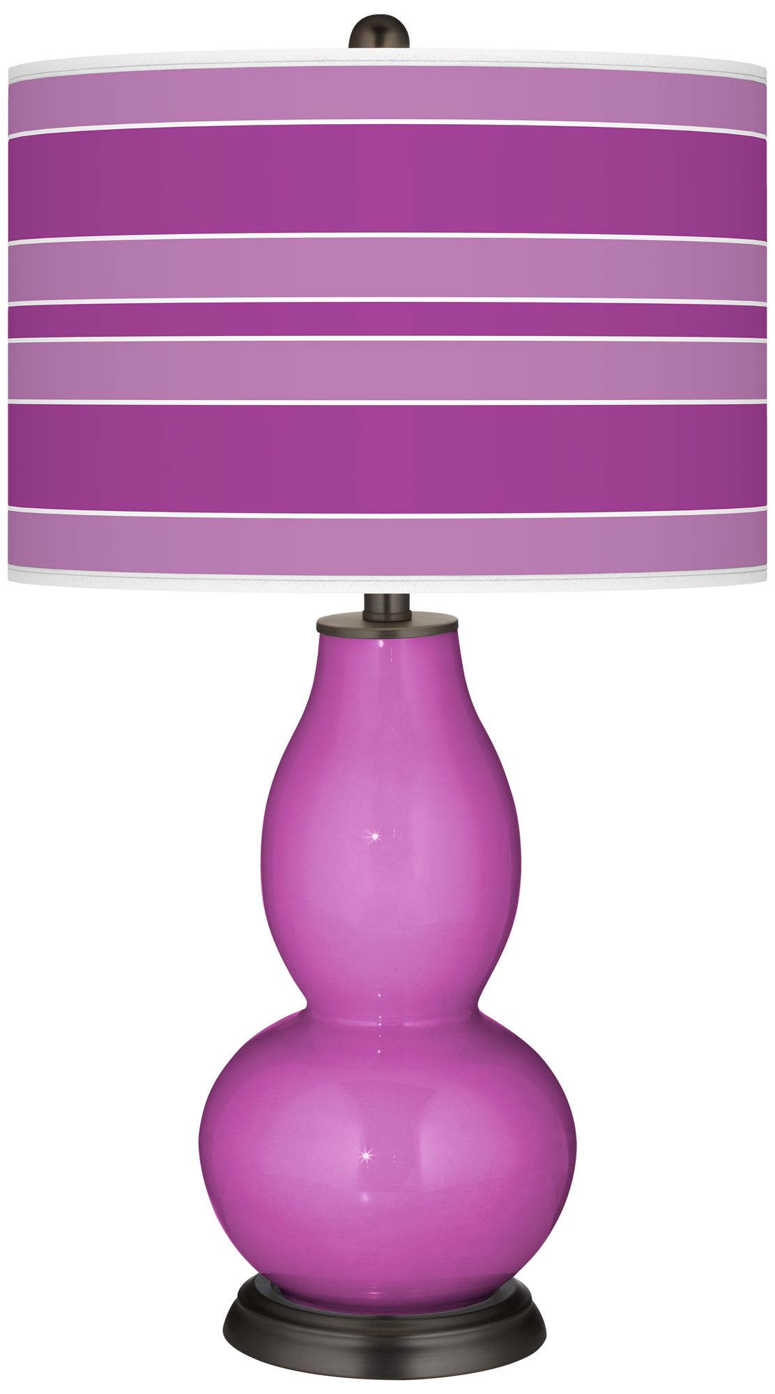 Peony Purple Bold Stripe Double Gourd Table Lamp