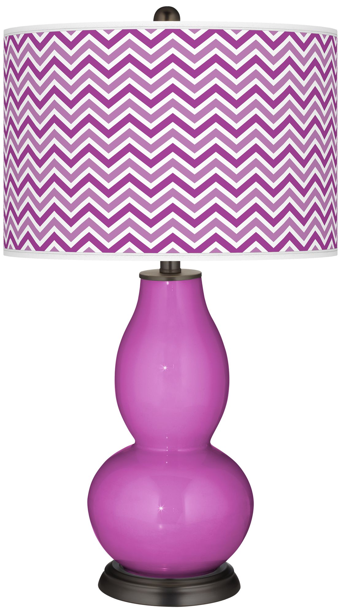 Peony Purple Narrow Zig Zag Double Gourd Table Lamp