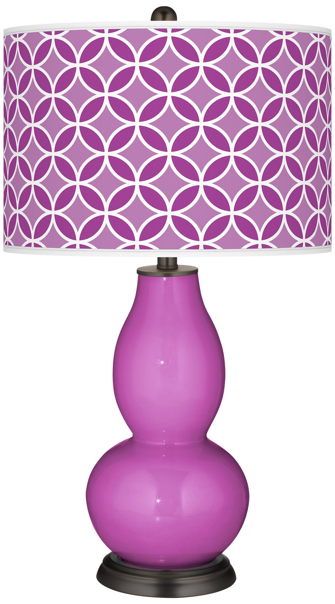 Peony Purple Circle Rings Double Gourd Table Lamp