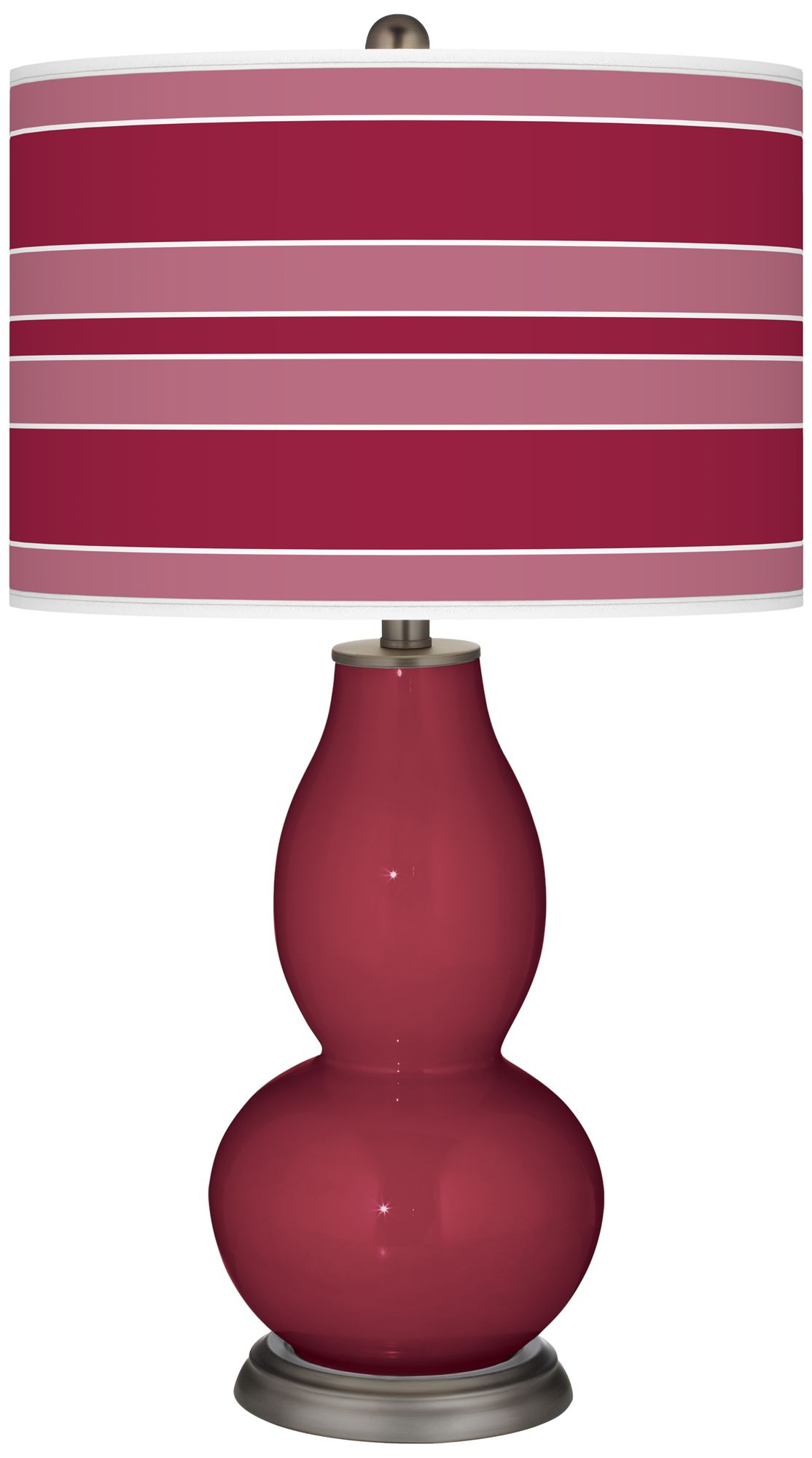 Antique Red Bold Stripe Double Gourd Table Lamp