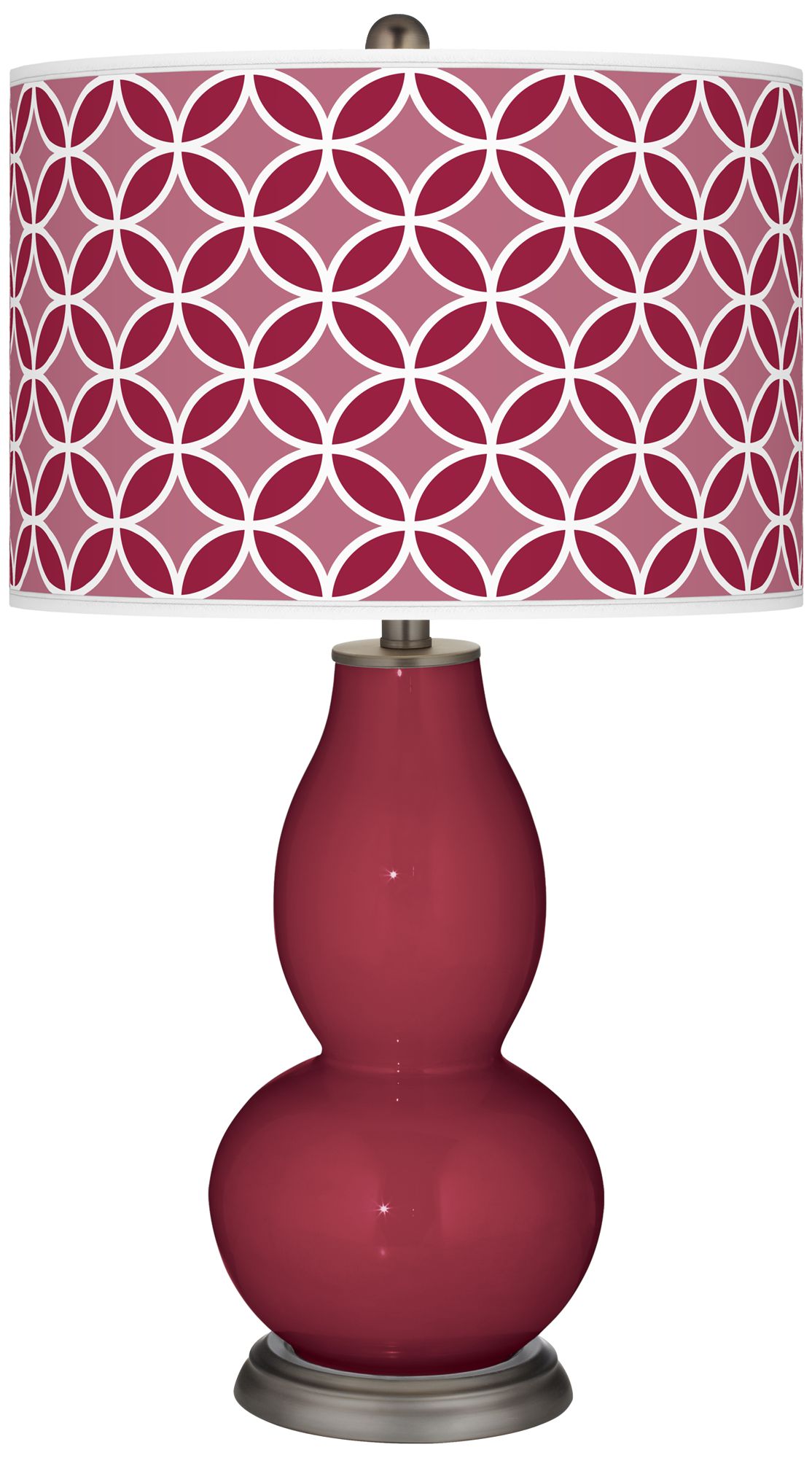 Antique Red Circle Rings Double Gourd Table Lamp