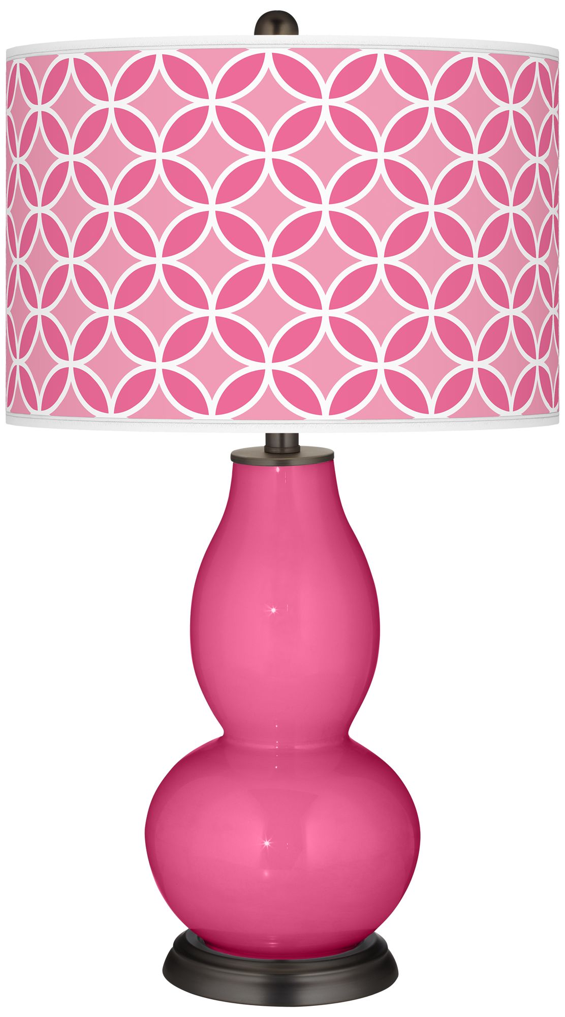 Blossom Pink Circle Rings Double Gourd Table Lamp