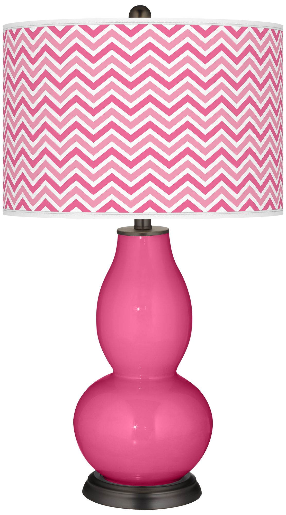 Blossom Pink  Narrow Zig Zag Double Gourd Table Lamp