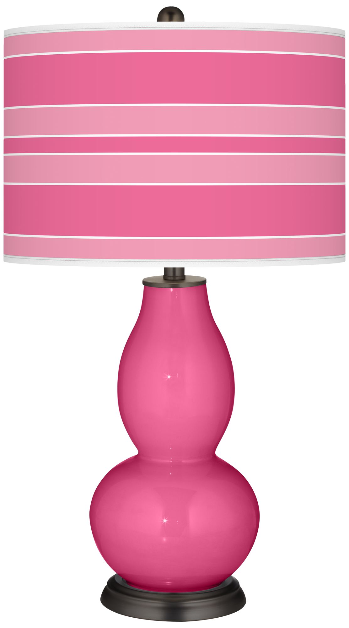 Blossom Pink Bold Stripe Double Gourd Table Lamp