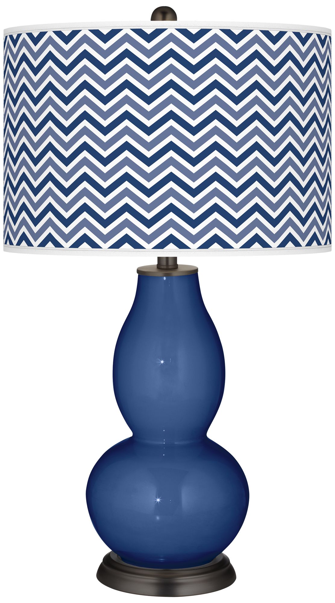 Monaco Blue Narrow Zig Zag Double Gourd Table Lamp