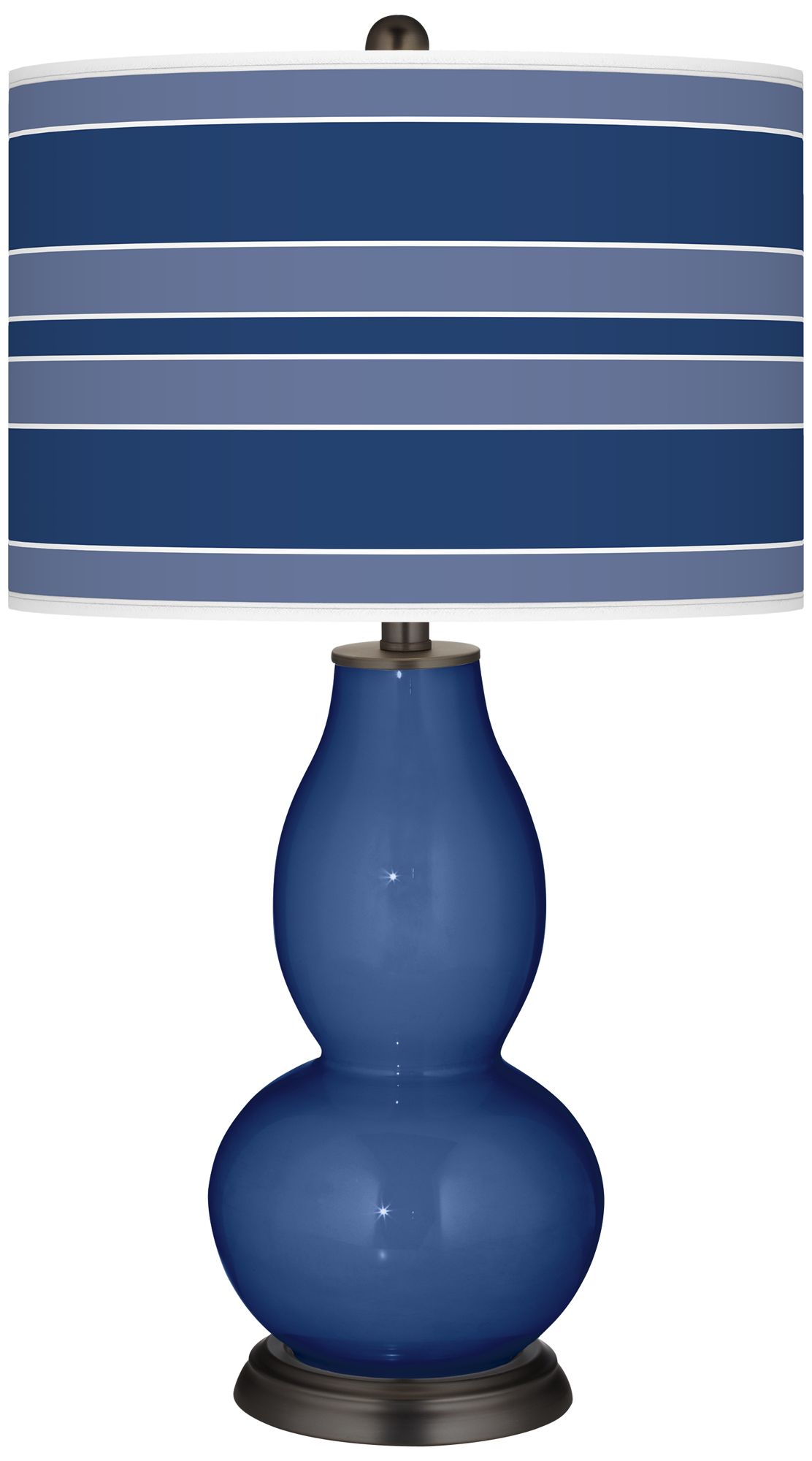 Monaco Blue Bold Stripe Double Gourd Table Lamp