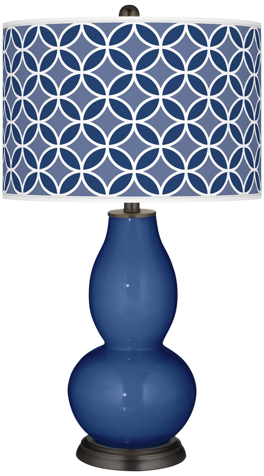 Monaco Blue Circle Rings Double Gourd Table Lamp