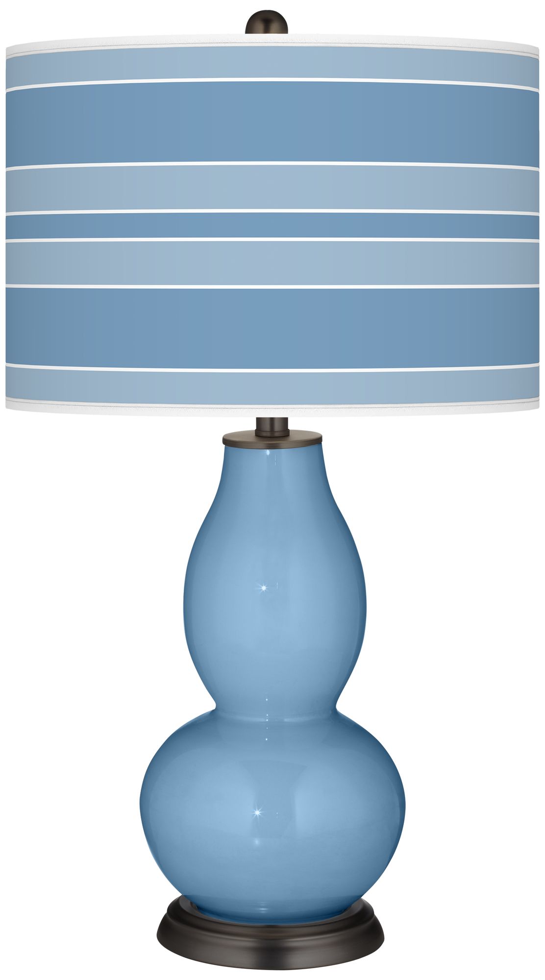 Dusk Blue Bold Stripe Double Gourd Table Lamp