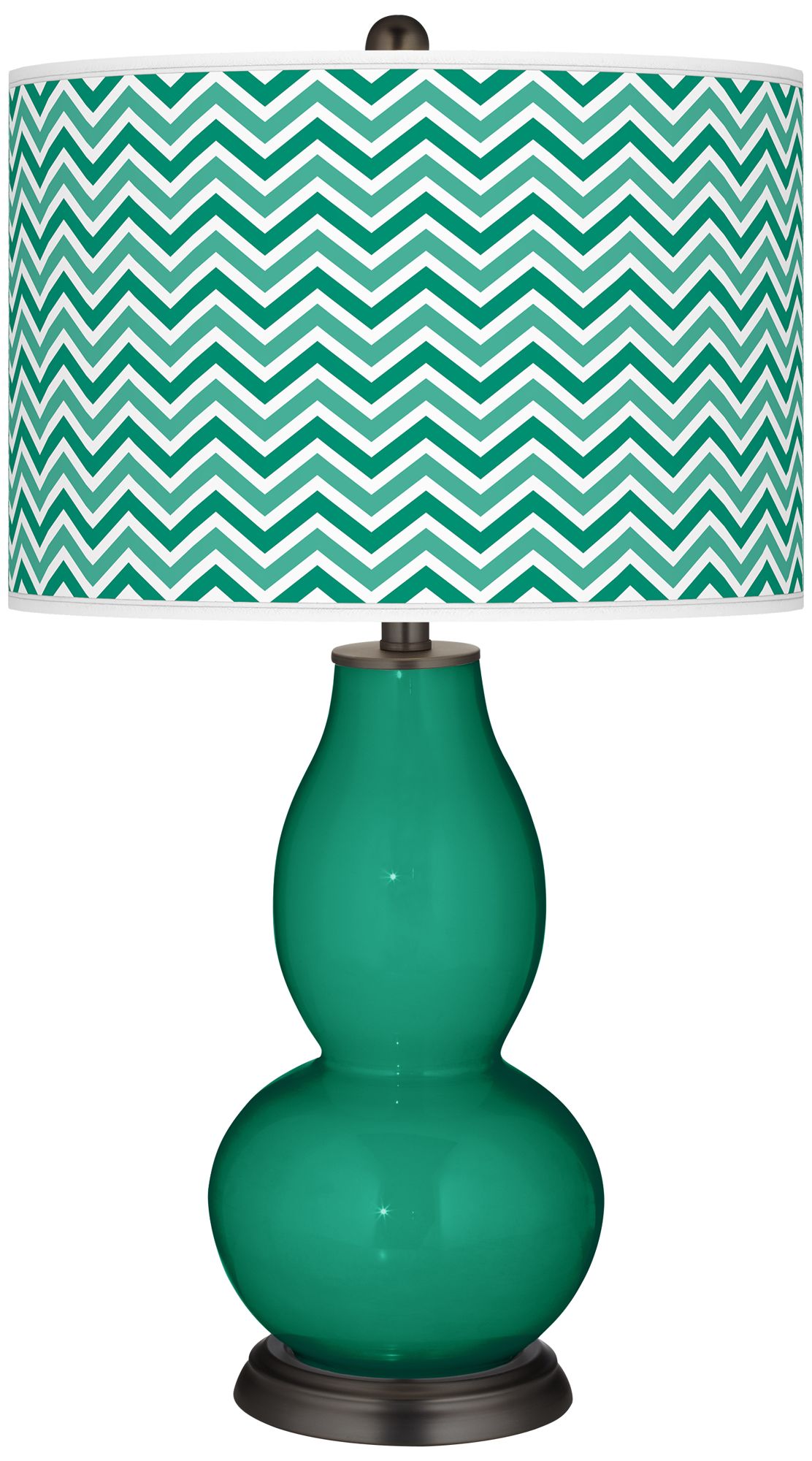 Emerald  Narrow Zig Zag Double Gourd Table Lamp