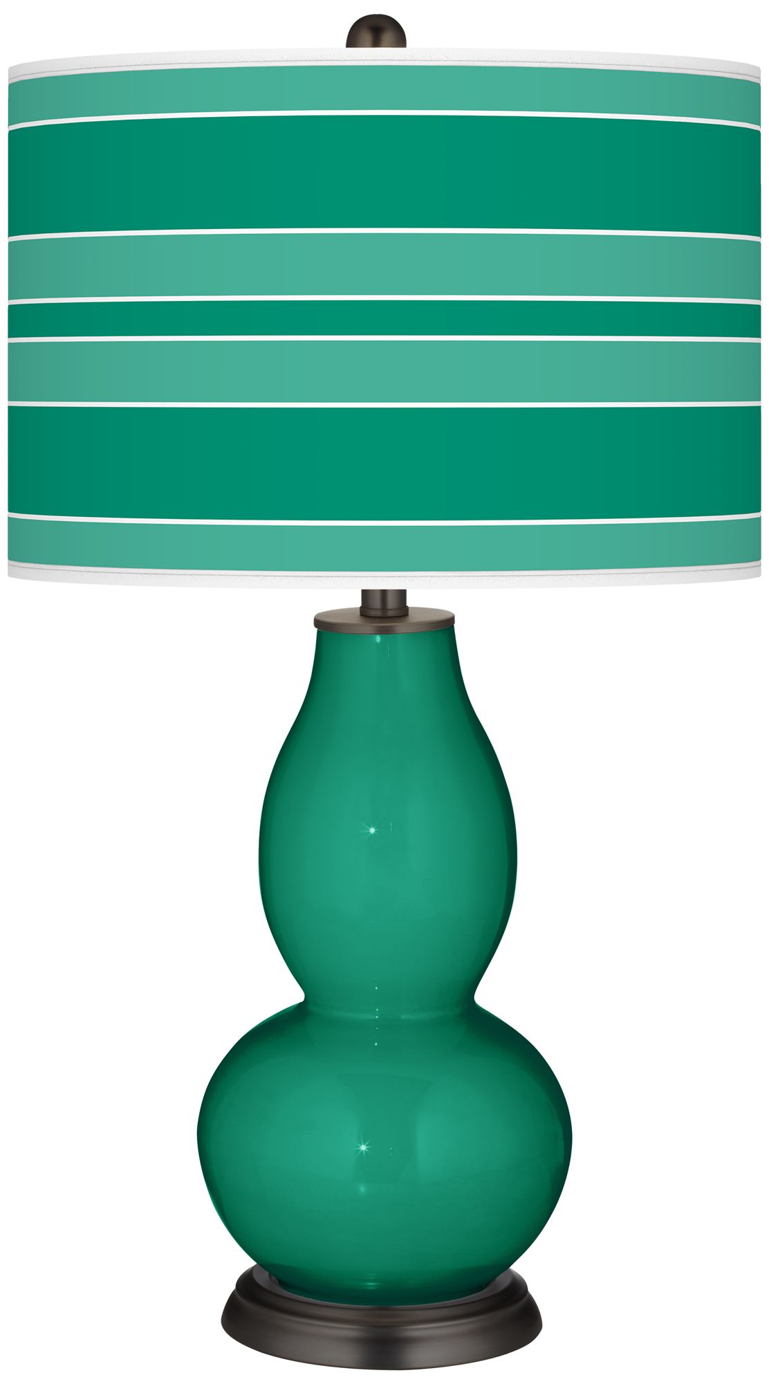 Emerald  Bold Stripe Double Gourd Table Lamp