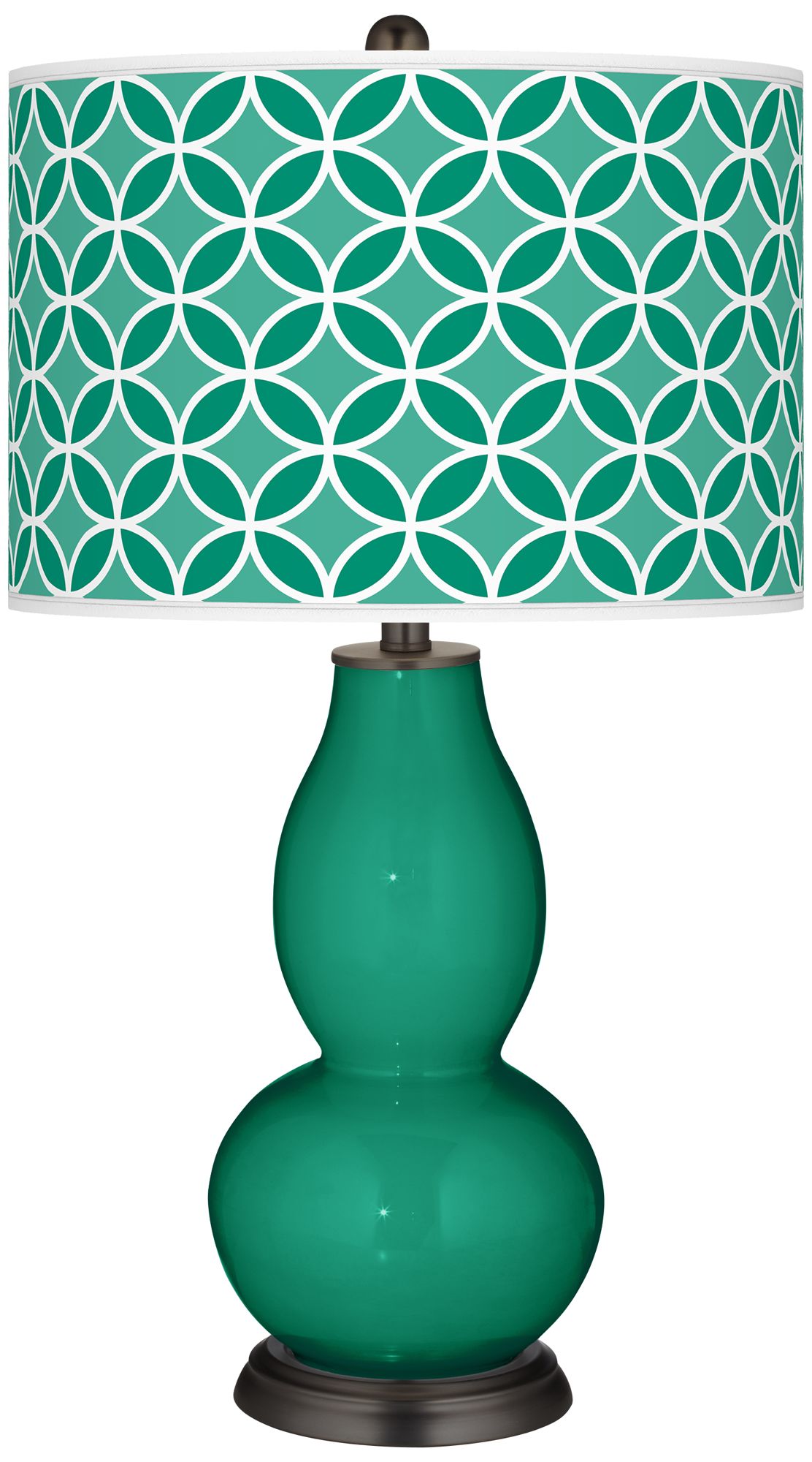 Emerald  Circle Rings Double Gourd Table Lamp
