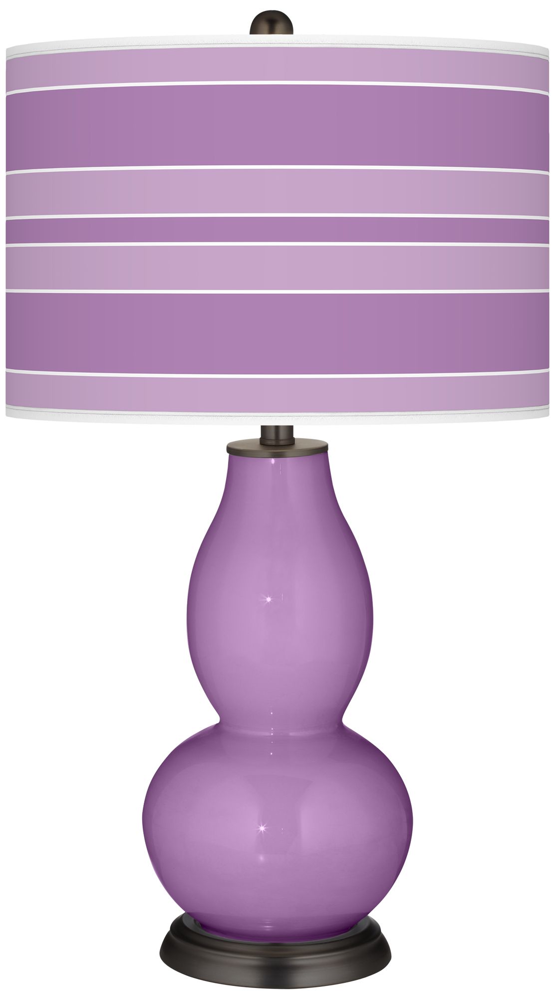 African Violet Bold Stripe Double Gourd Table Lamp