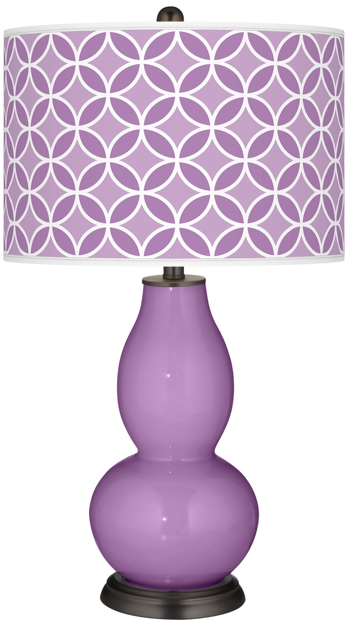 African Violet Circle Rings Double Gourd Table Lamp