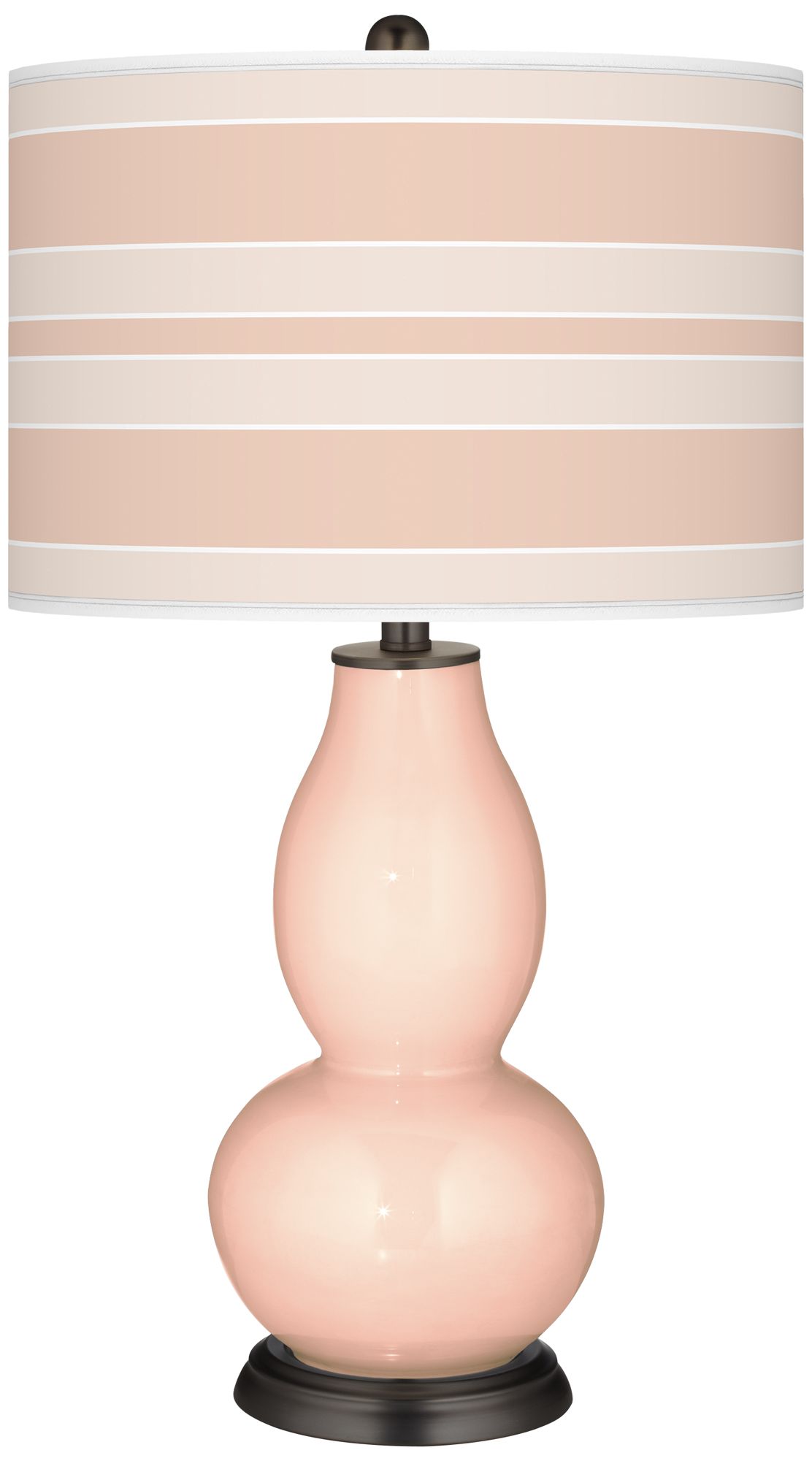 Linen Bold Stripe Double Gourd Table Lamp