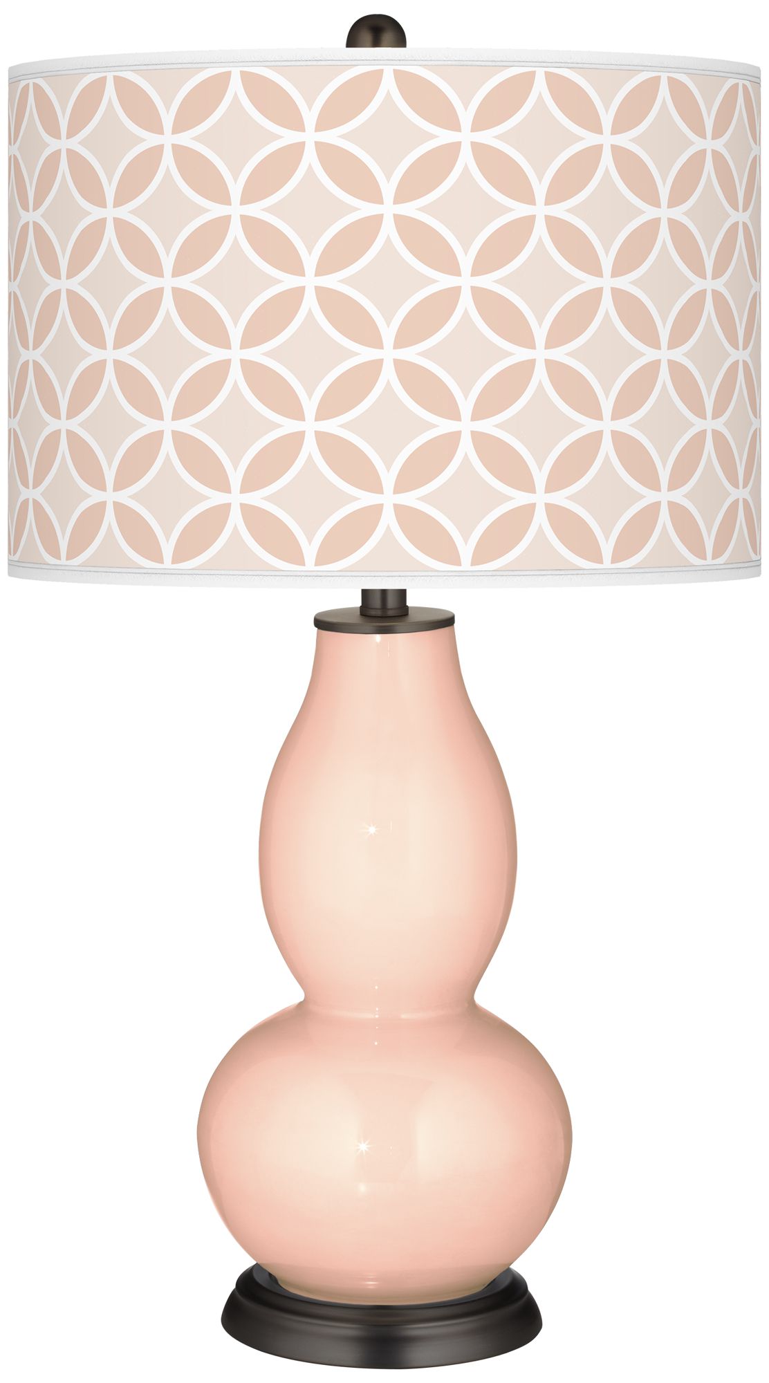 Linen Circle Rings Double Gourd Table Lamp