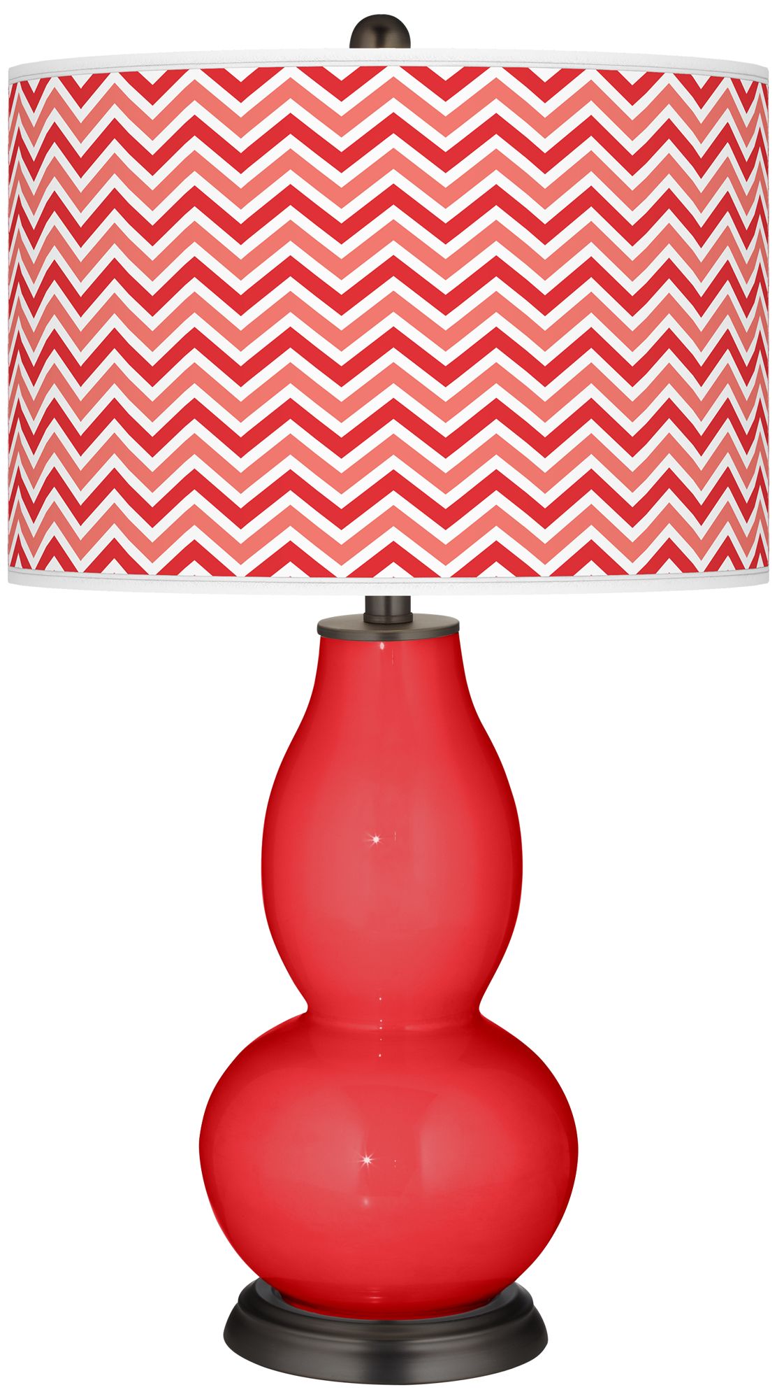 Poppy Red Narrow Zig Zag Double Gourd Table Lamp